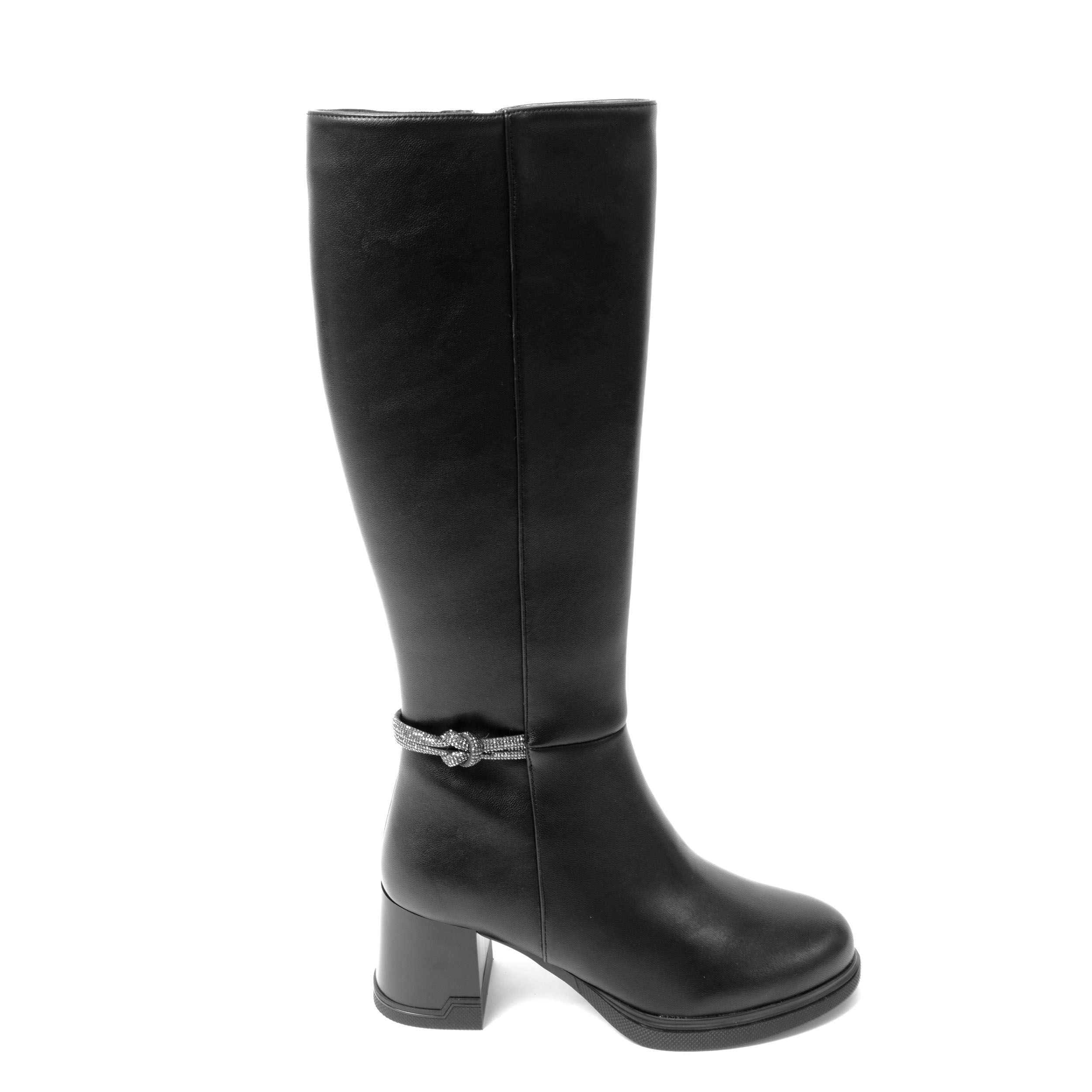 knee high boots with heel for women with PU leather