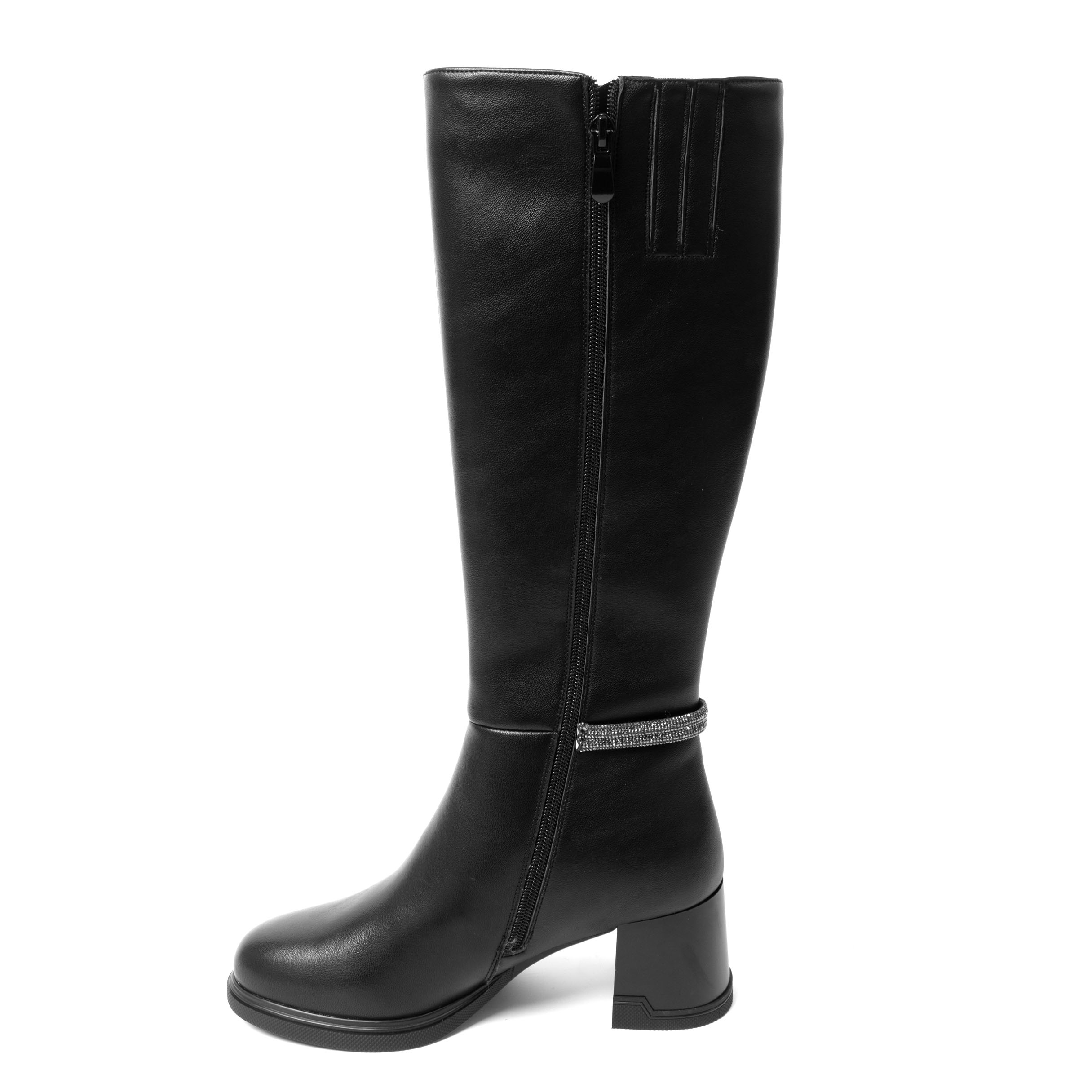 knee high boots with heel for women with PU leather