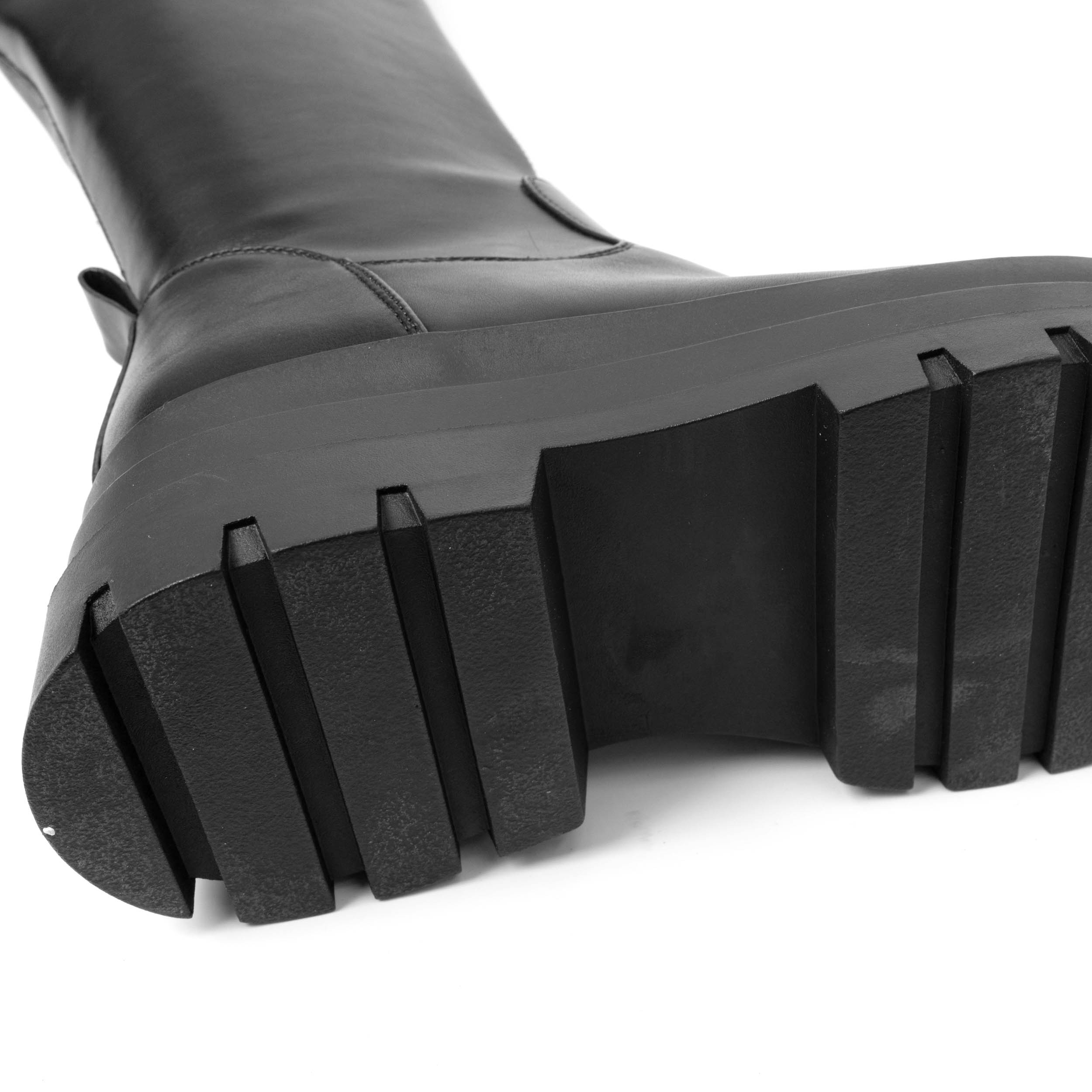 leather knee high boots for women with PU leather