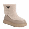 women snow boots with Grey microfiber action leather and synthetic fur