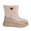 women snow boots with Grey microfiber action leather and synthetic fur