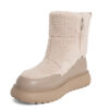 women snow boots with Grey microfiber action leather and synthetic fur