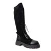 leather knee high boots for women with microfiber leather and microfiber