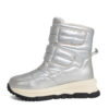 women casual boots with silver down cloth and microfiber leather