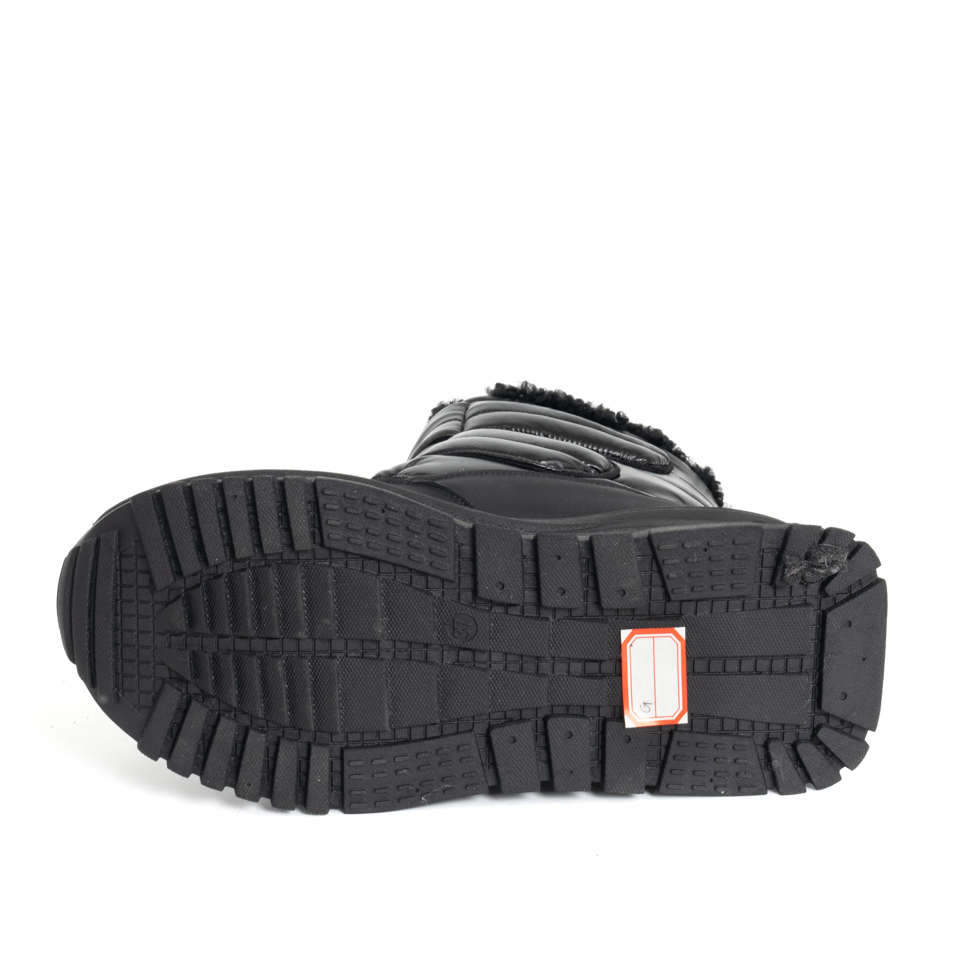 women casual boots with black down cloth and microfiber leather