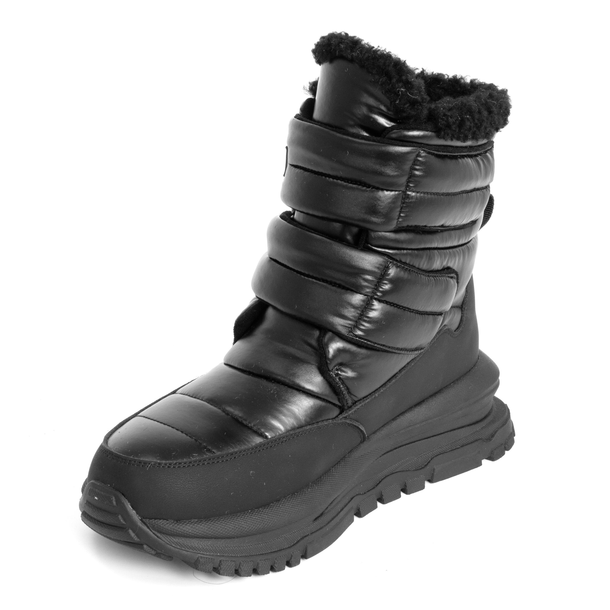women casual boots with black down cloth and microfiber leather