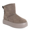 women snow boots with grey genuine leather