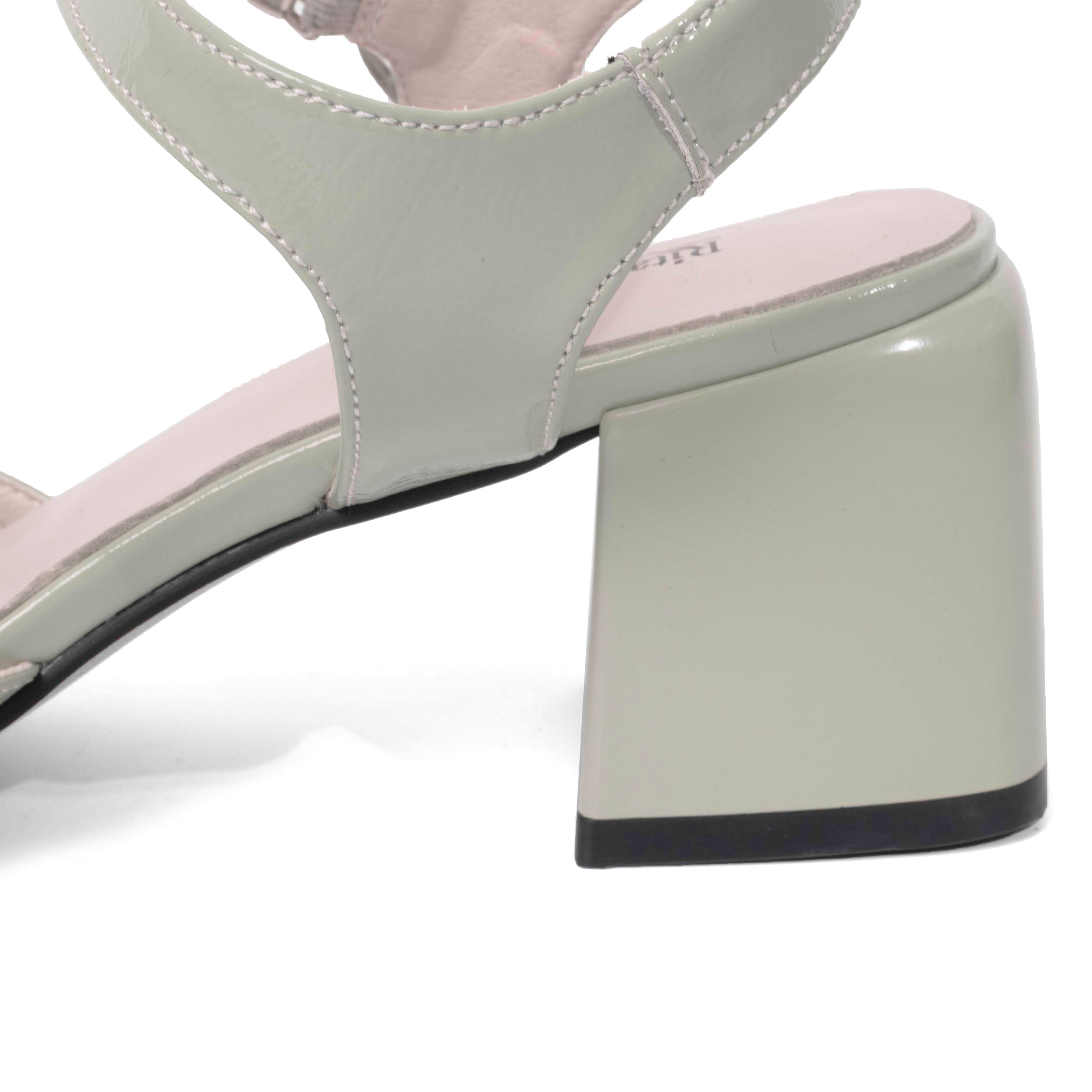 women heeled sandals with patent leather