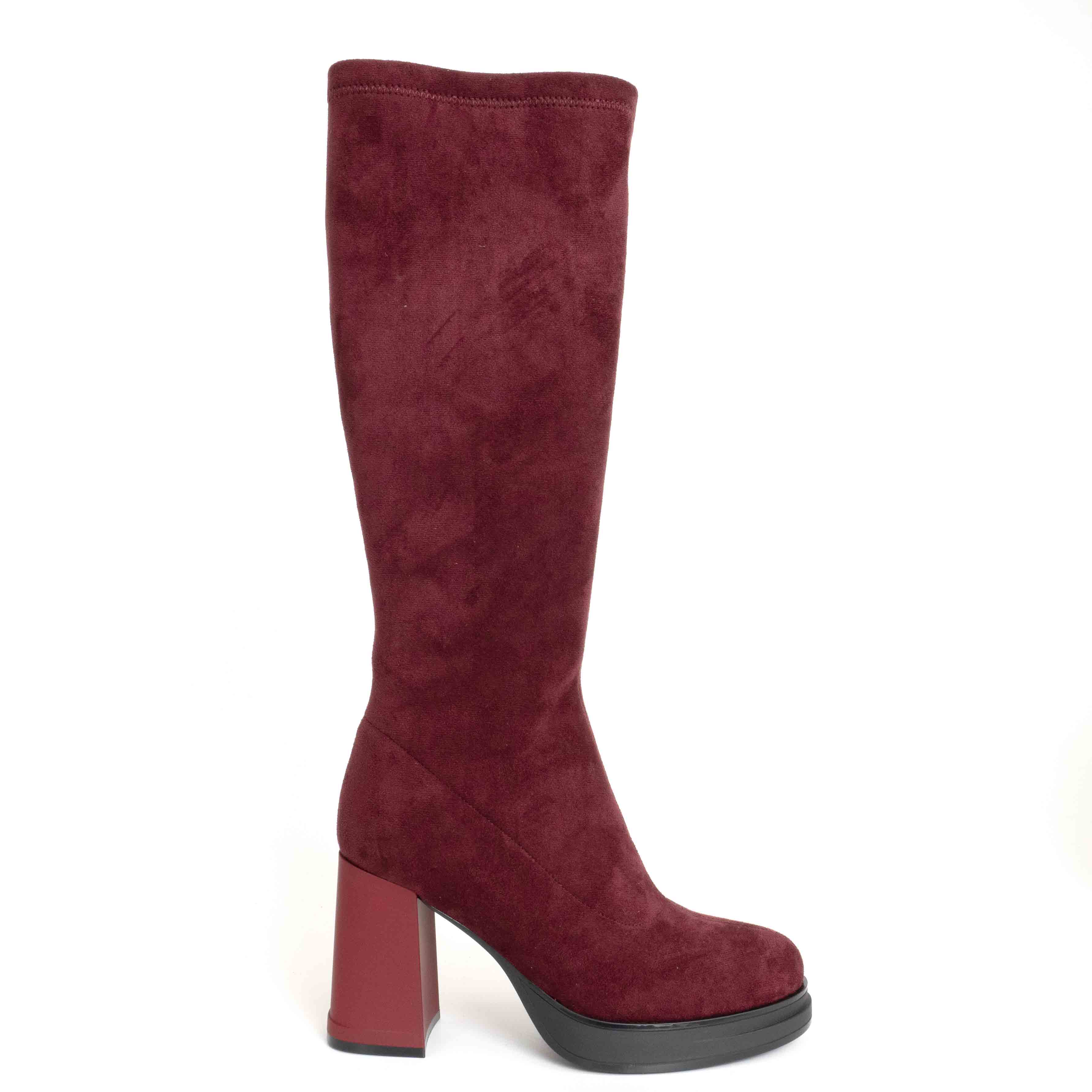 Stylish and Fashion Women knee high boots with Angola Red Genuine leather