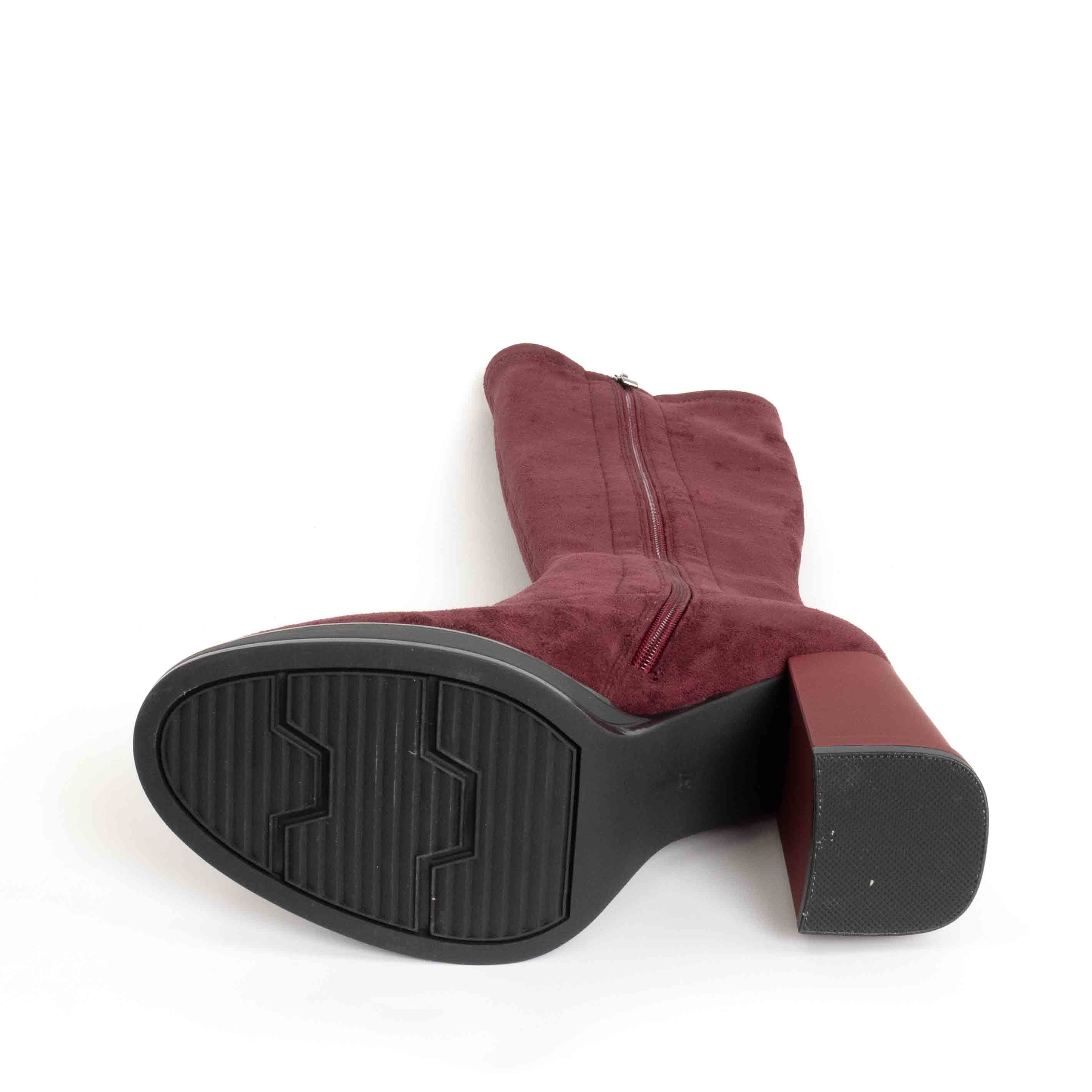 Stylish and Fashion Women knee high boots with Angola Red Genuine leather