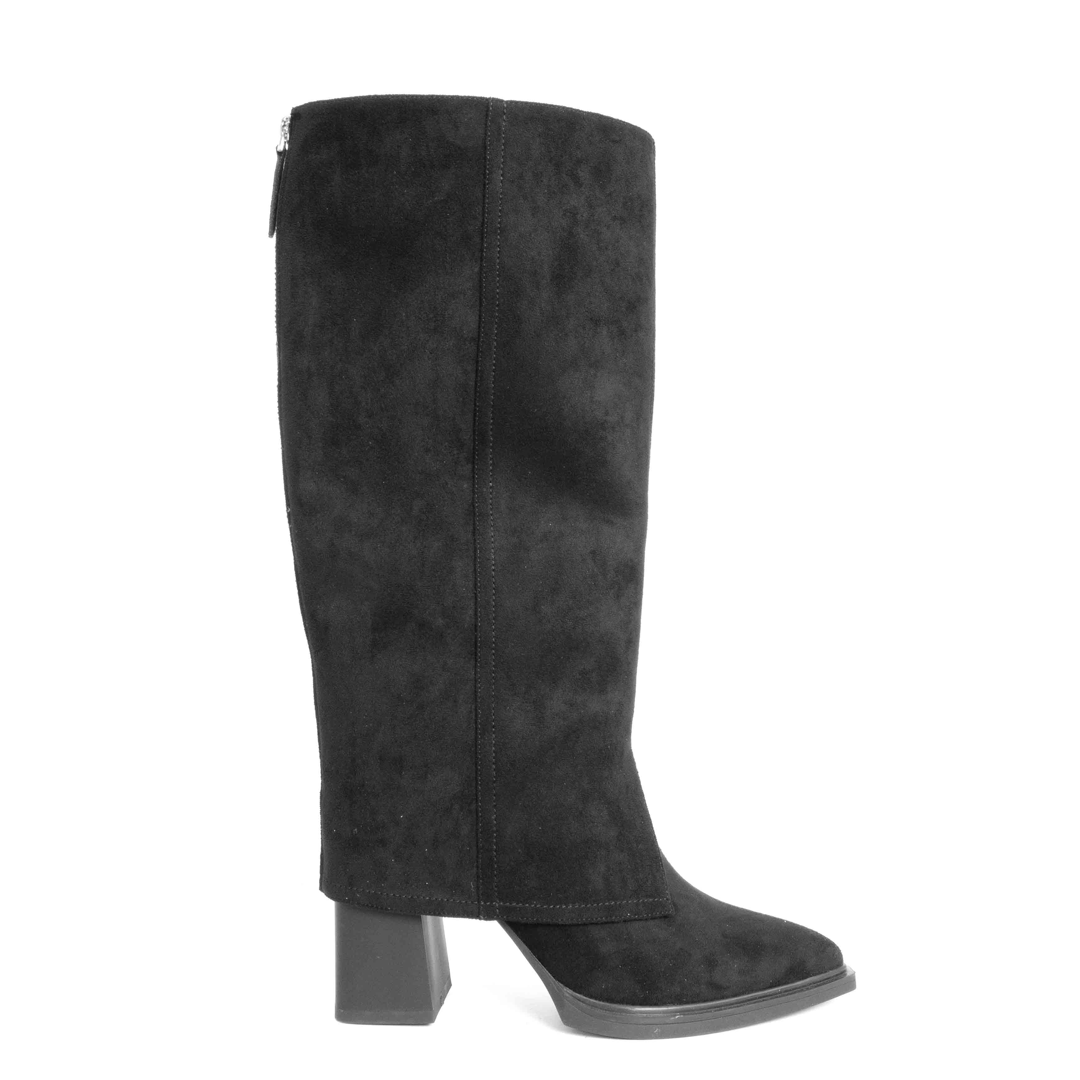 Stylish and Fashion Women knee high boots with Black Genuine leather