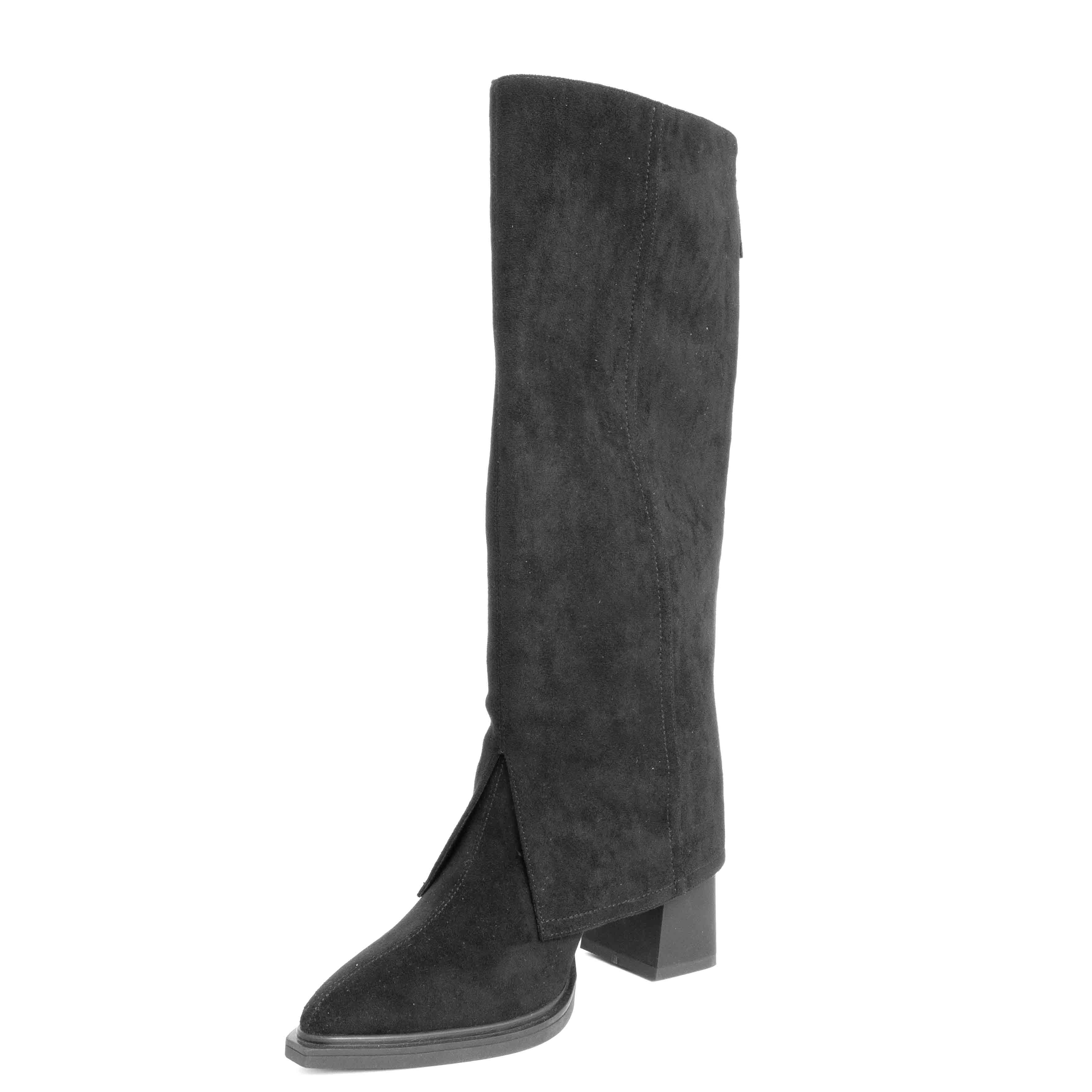 Stylish and Fashion Women knee high boots with Black Genuine leather