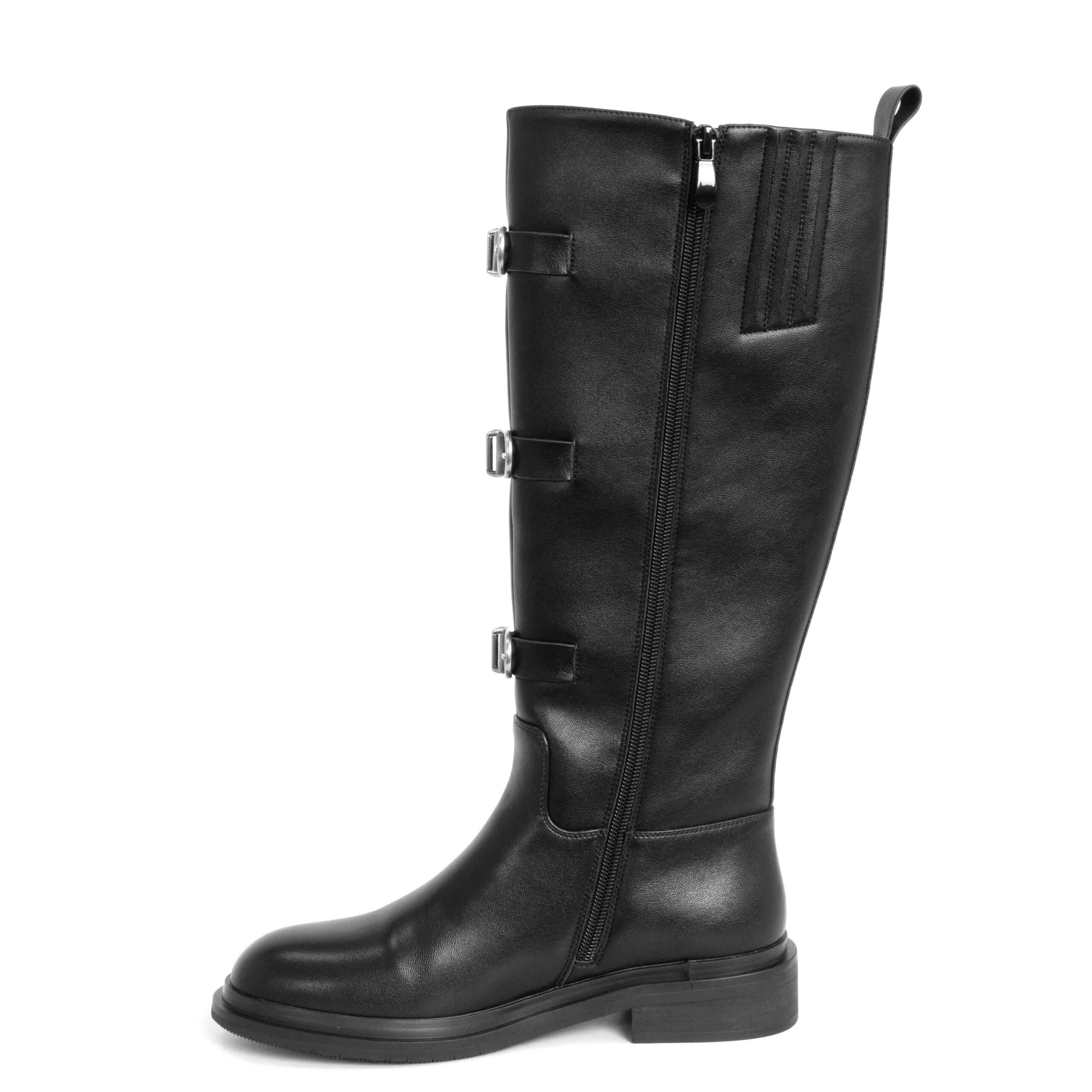 Fashion knee high boots for women with PU leather