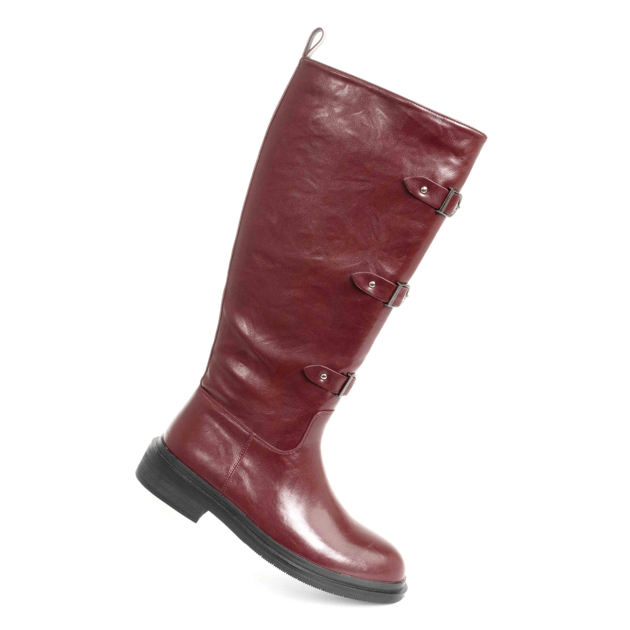 Fashion knee high boots for women with PU leather
