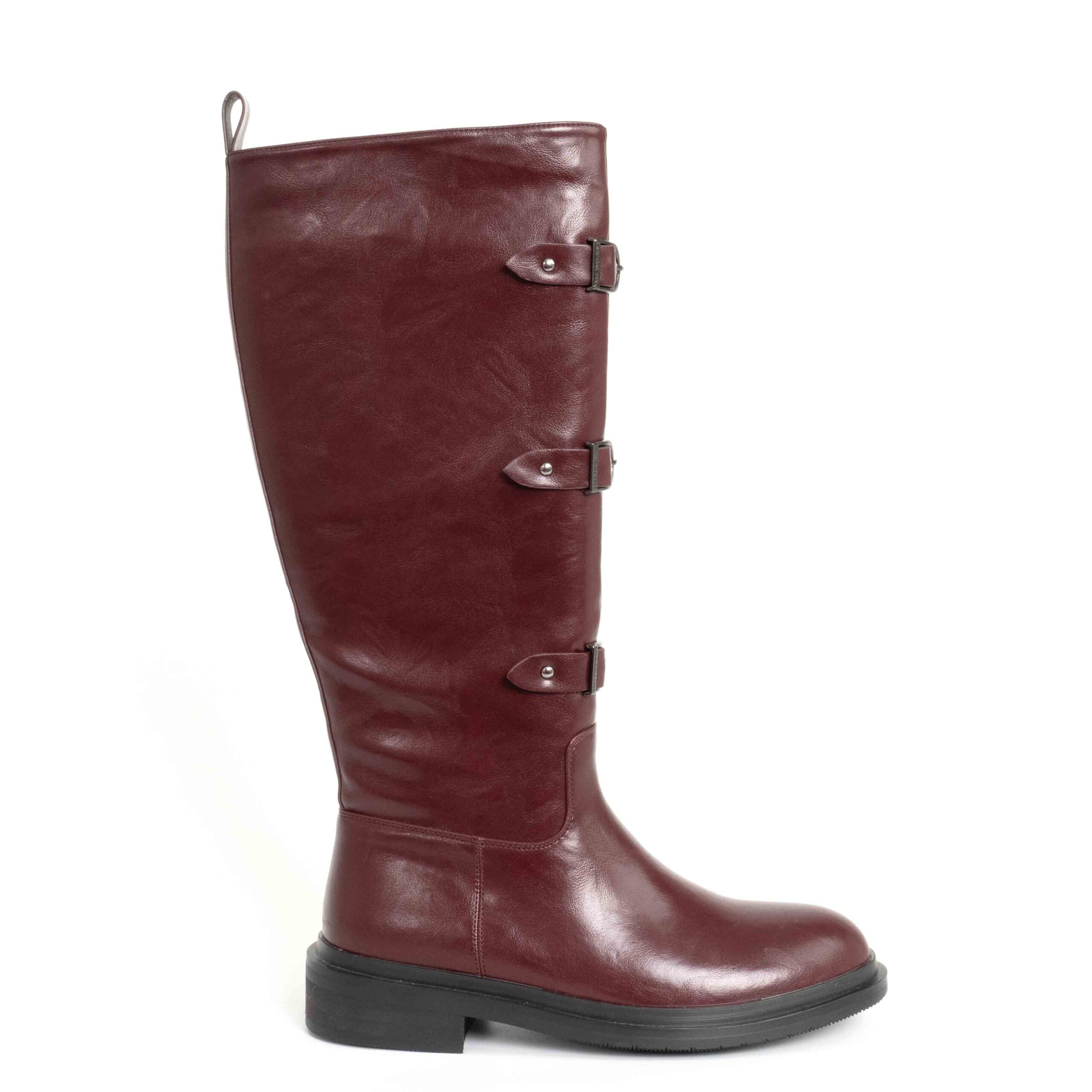 Fashion knee high boots for women with PU leather