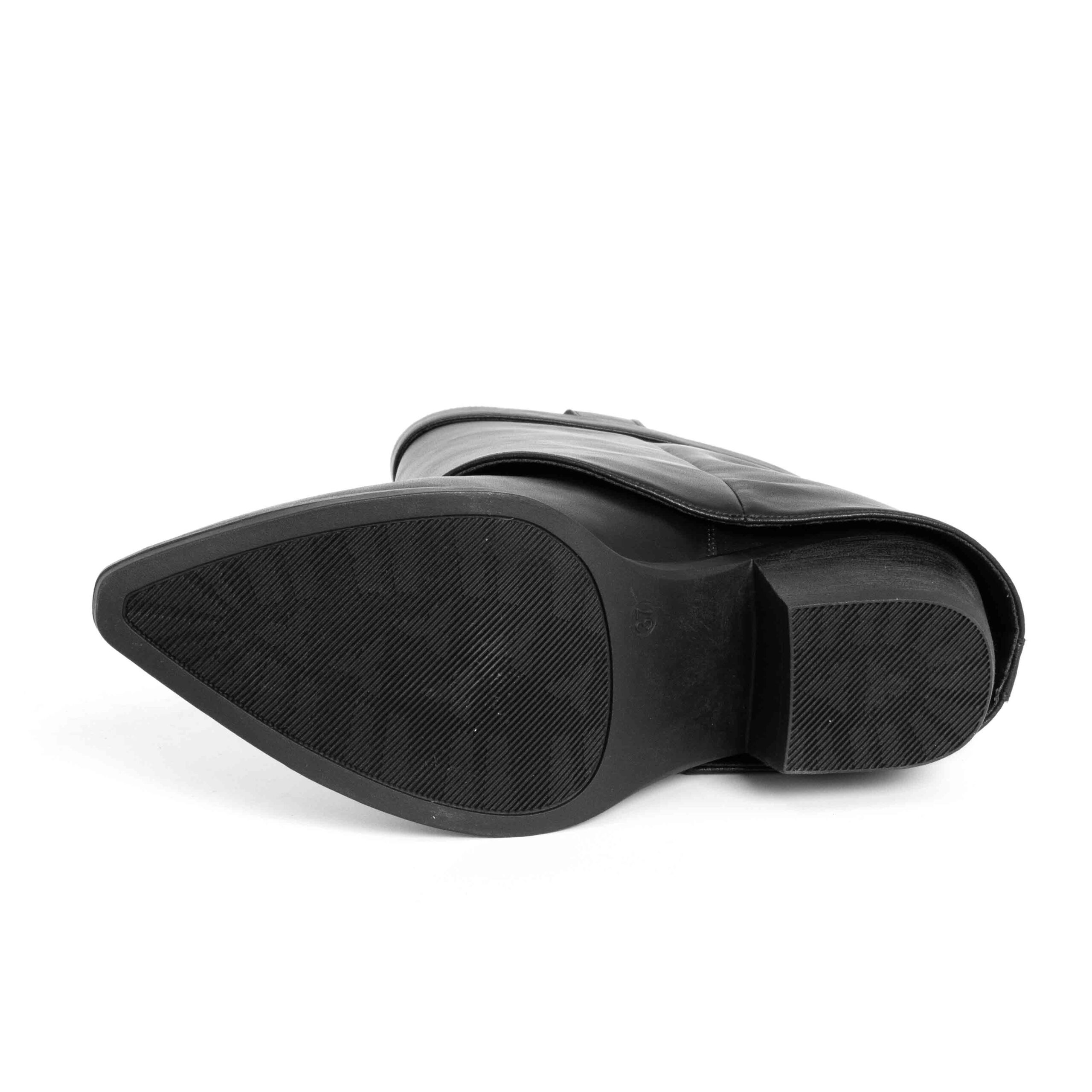 Stylish Women heeled boots with Black and Beige PU leather