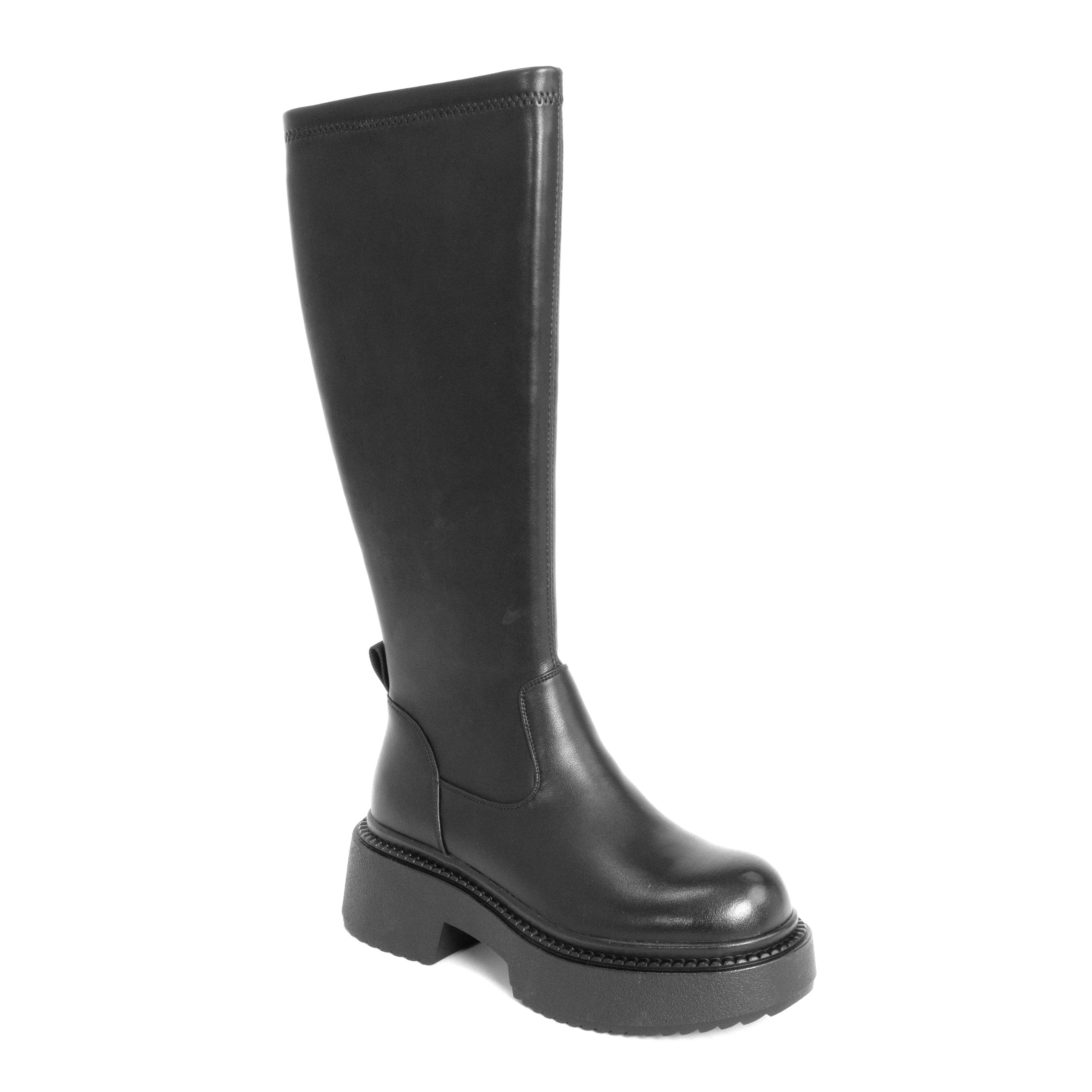 CLASSIC knee high boots for women with Stretch PU leather