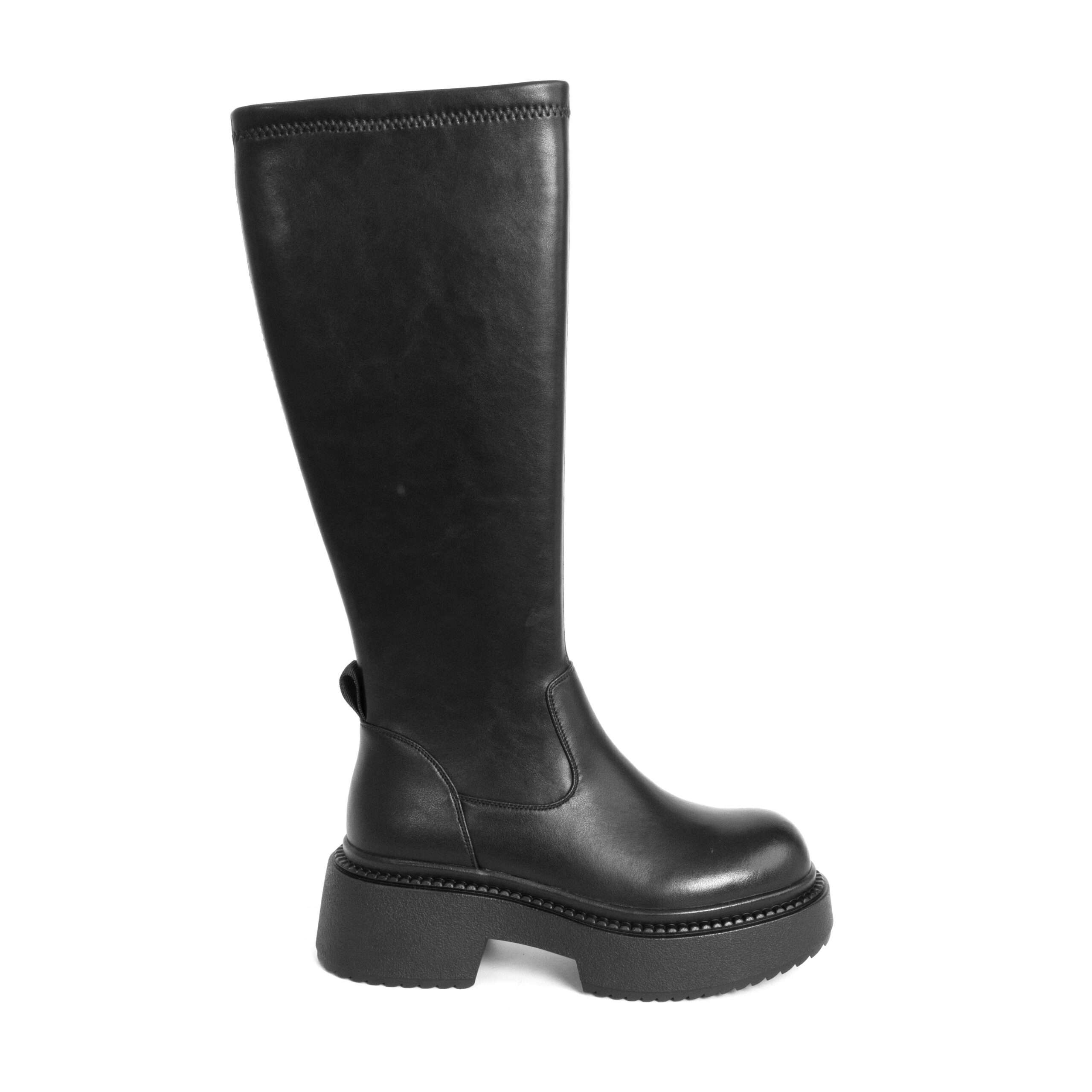 CLASSIC knee high boots for women with Stretch PU leather