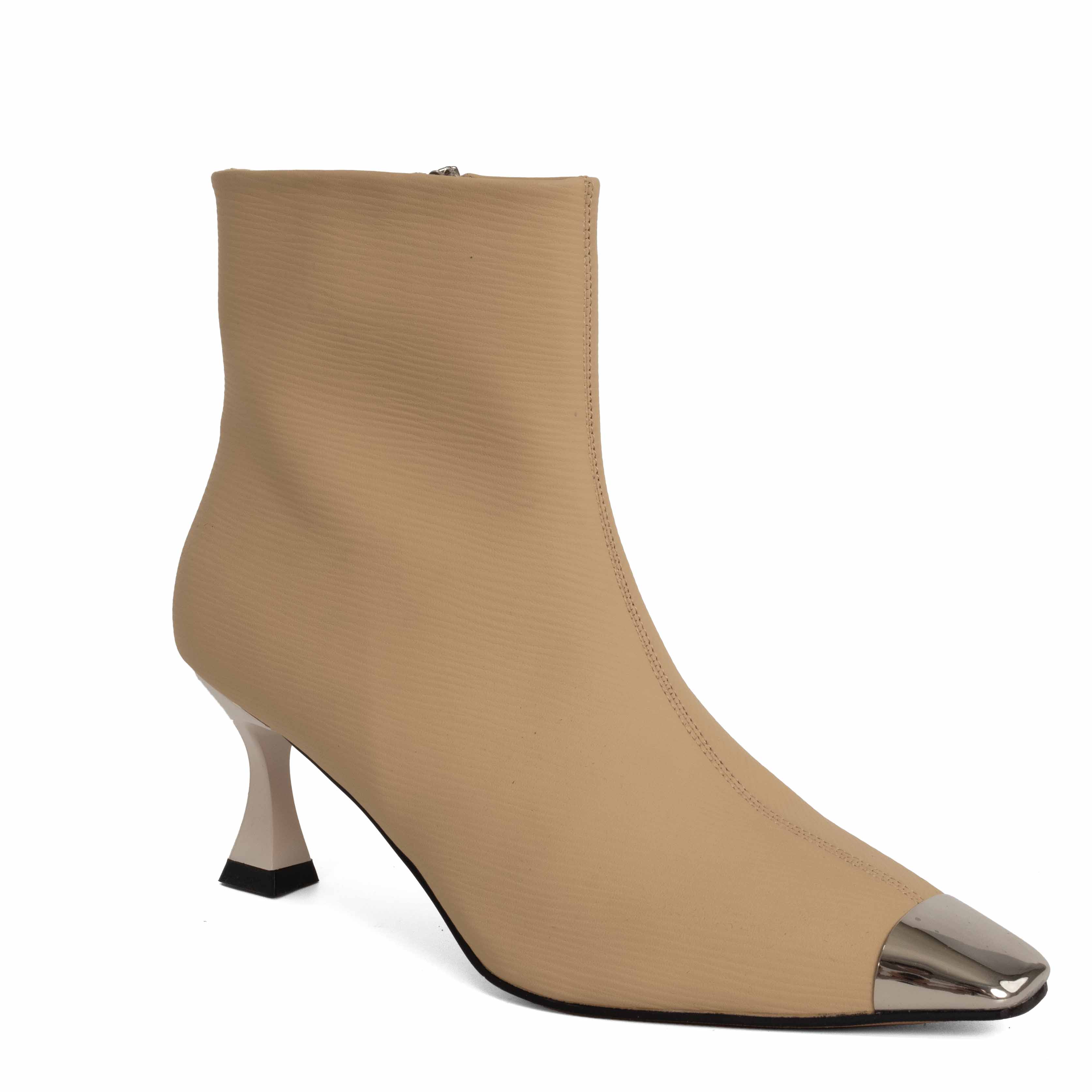 Step into elegance with Apricot Microfiber leather Women heeled boots. Perfect for any occasion, these stylish shoes combine comfort effortlessly
