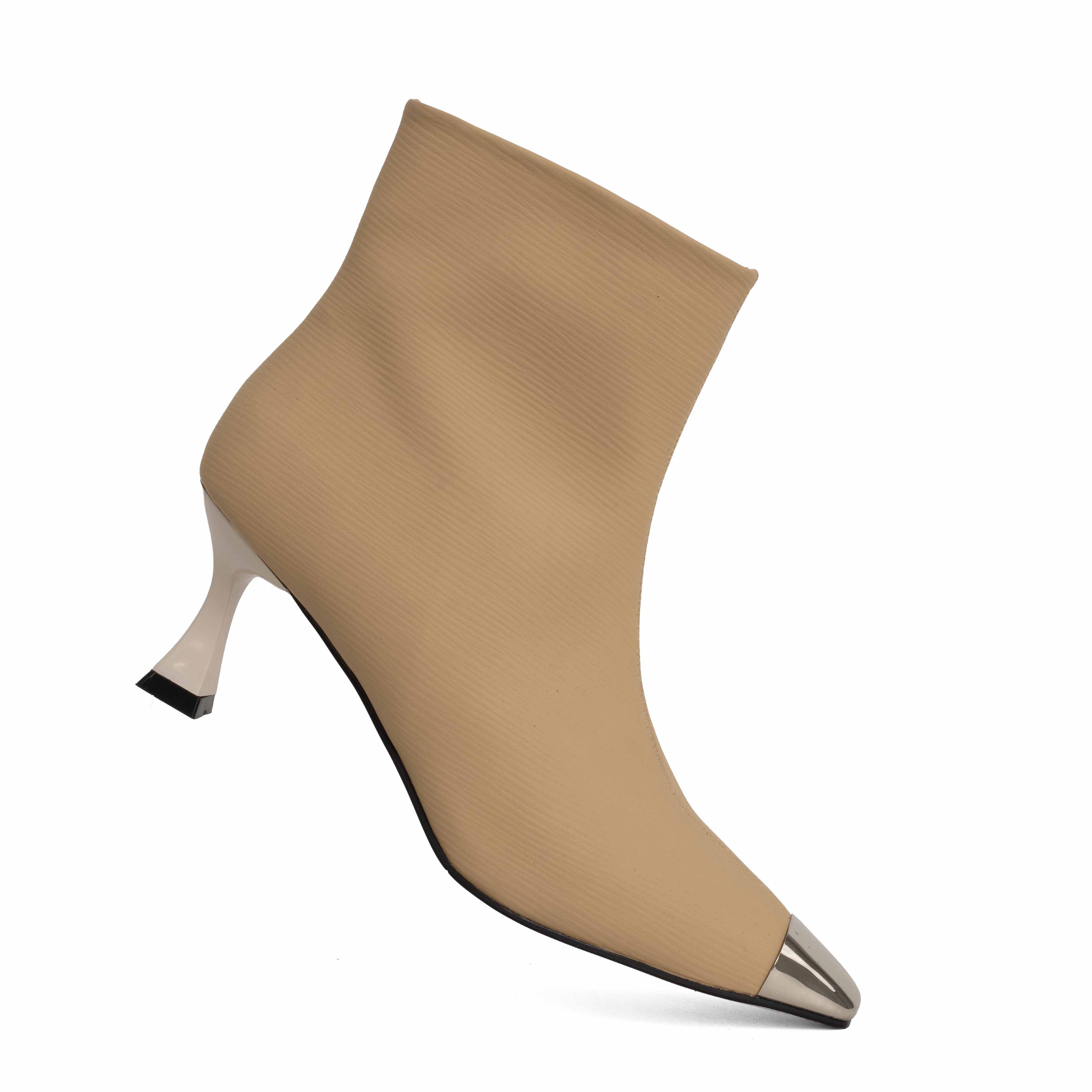 Step into elegance with Apricot Microfiber leather Women heeled boots. Perfect for any occasion, these stylish shoes combine comfort effortlessly