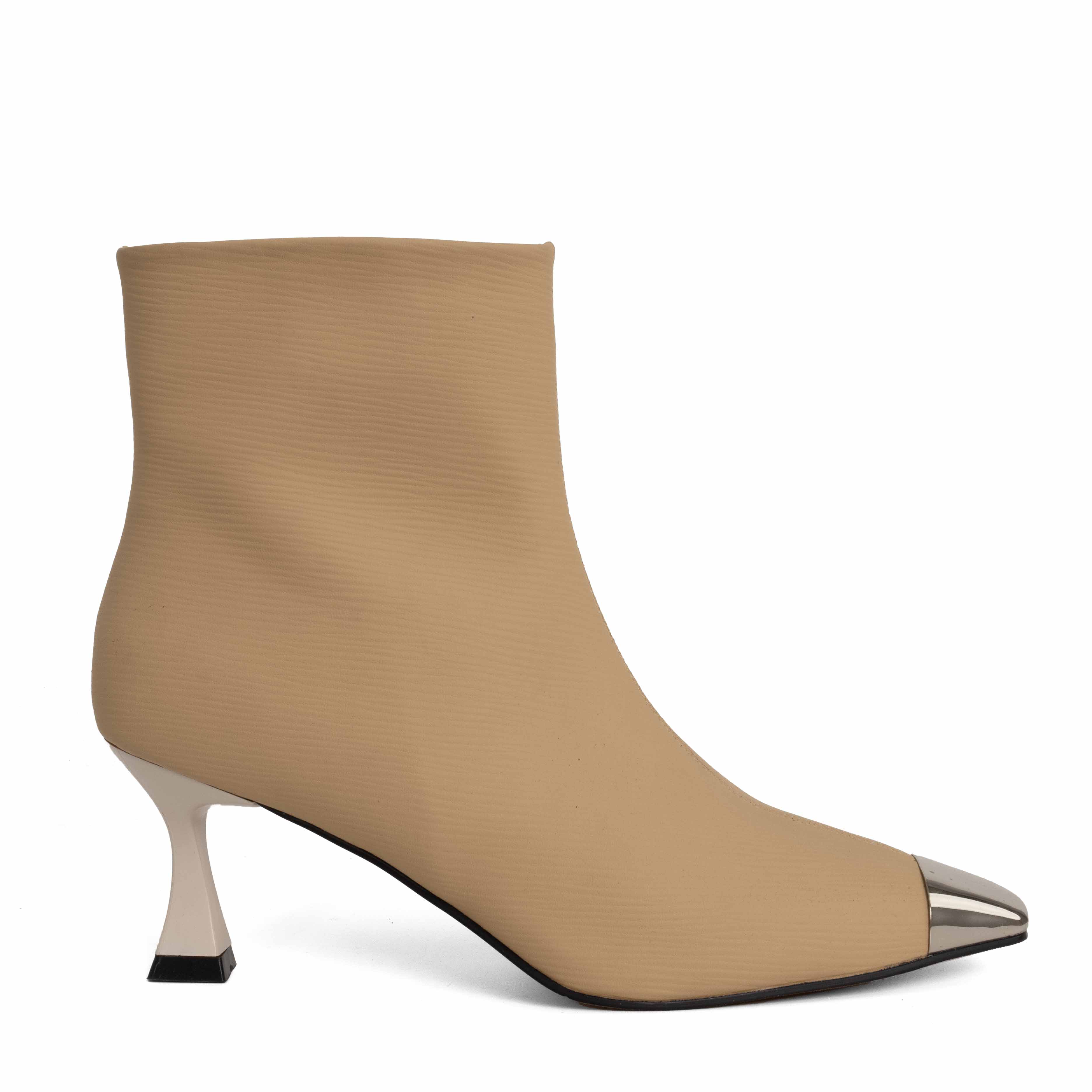 Step into elegance with Apricot Microfiber leather Women heeled boots. Perfect for any occasion, these stylish shoes combine comfort effortlessly