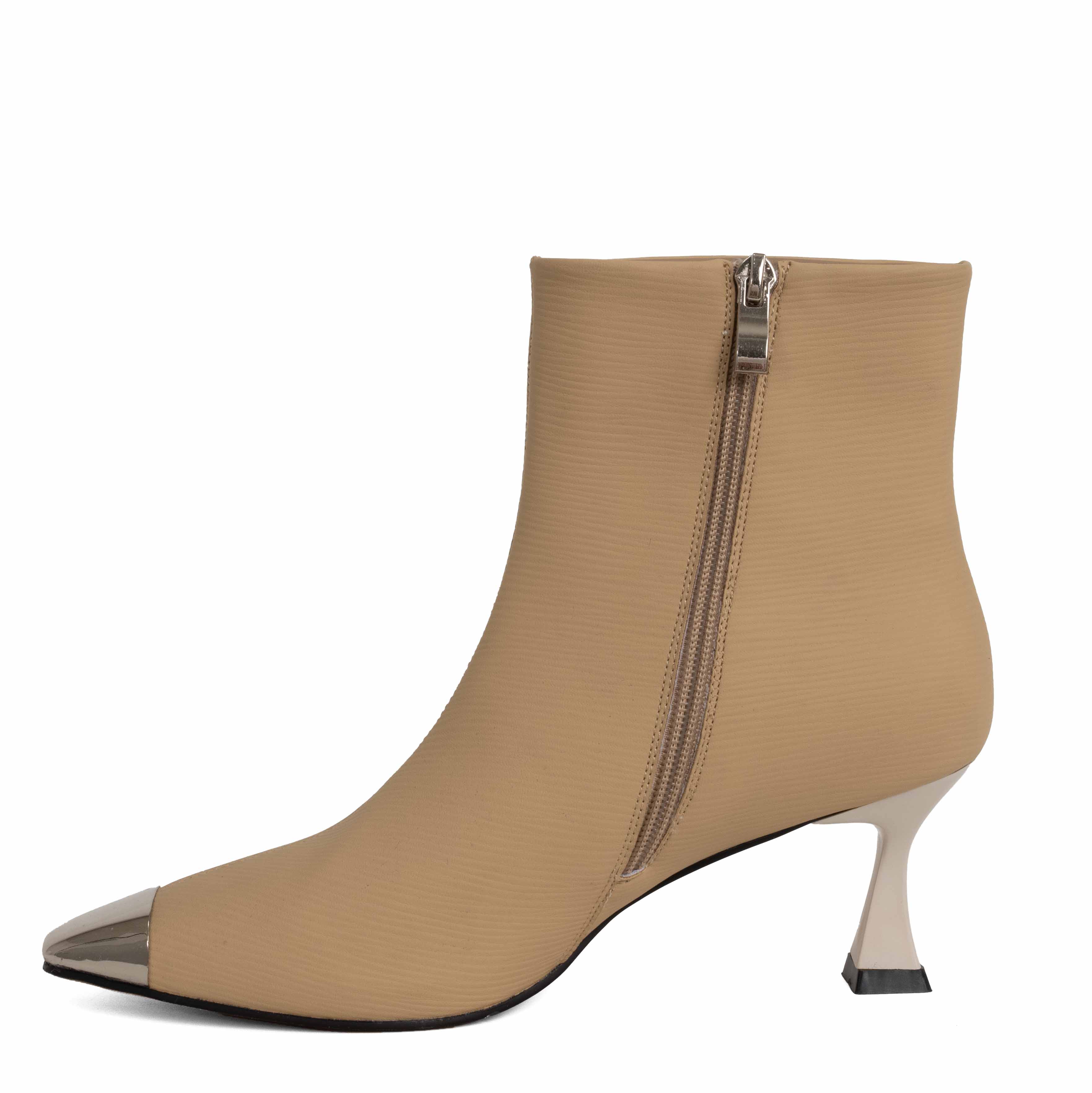 Step into elegance with Apricot Microfiber leather Women heeled boots. Perfect for any occasion, these stylish shoes combine comfort effortlessly