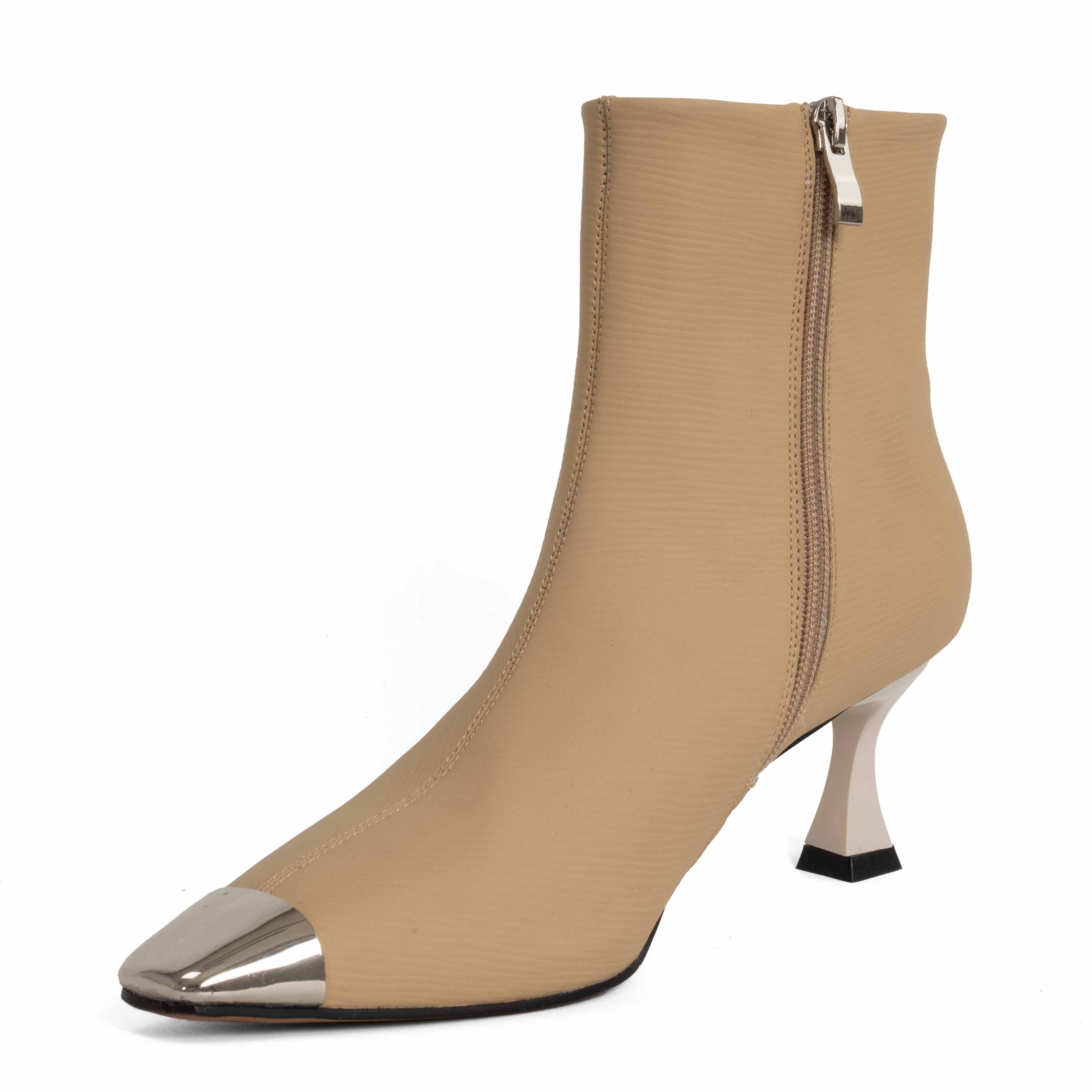 Step into elegance with Apricot Microfiber leather Women heeled boots. Perfect for any occasion, these stylish shoes combine comfort effortlessly