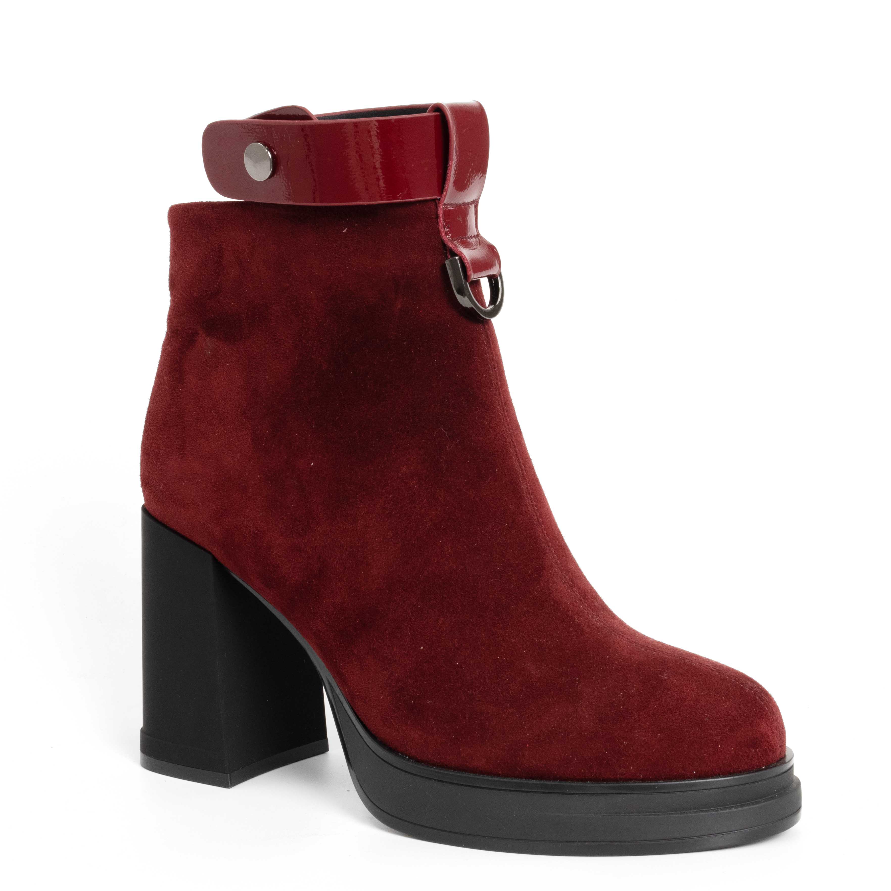 NEW Women Heeled boots with red cashmere leather