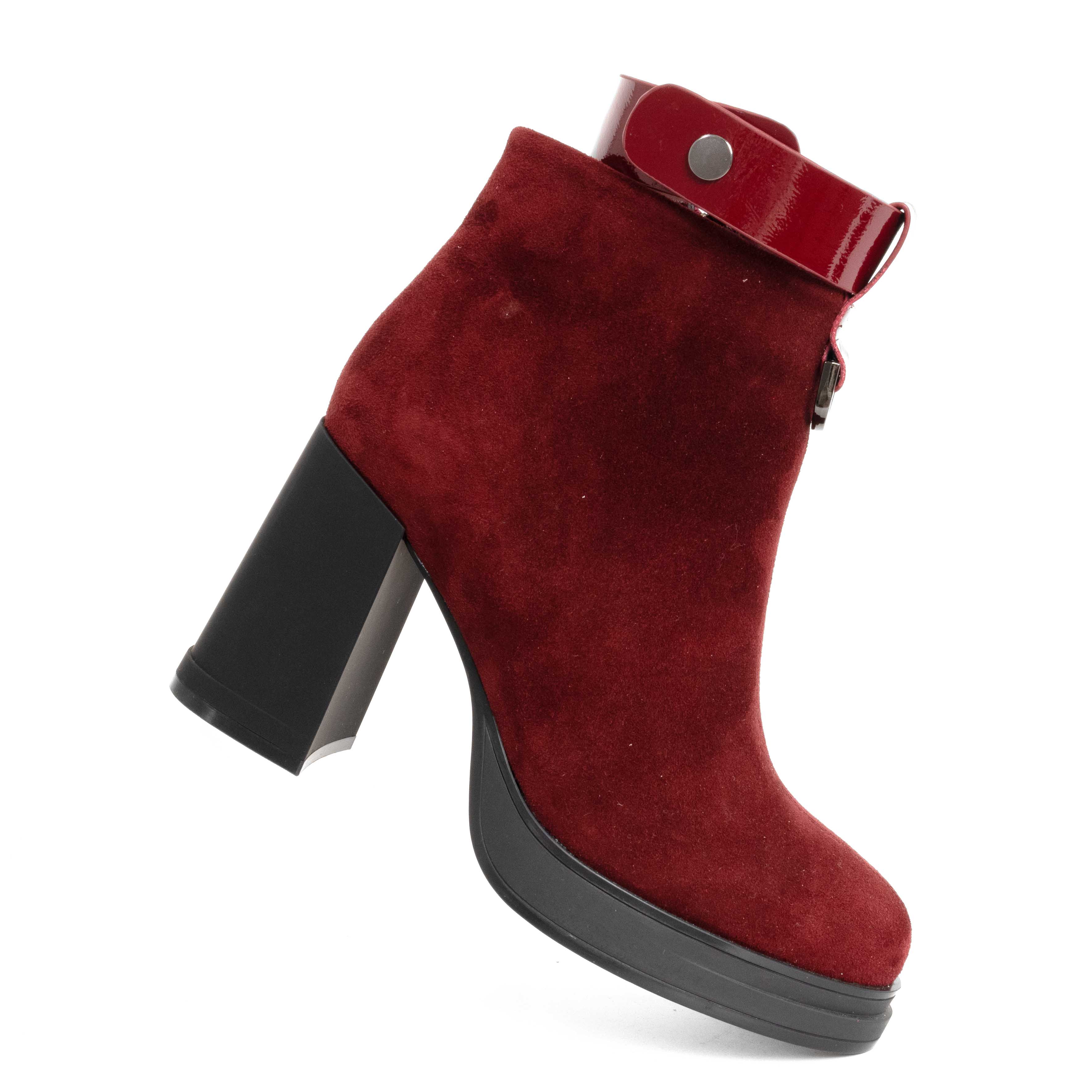 NEW Women Heeled boots with red cashmere leather