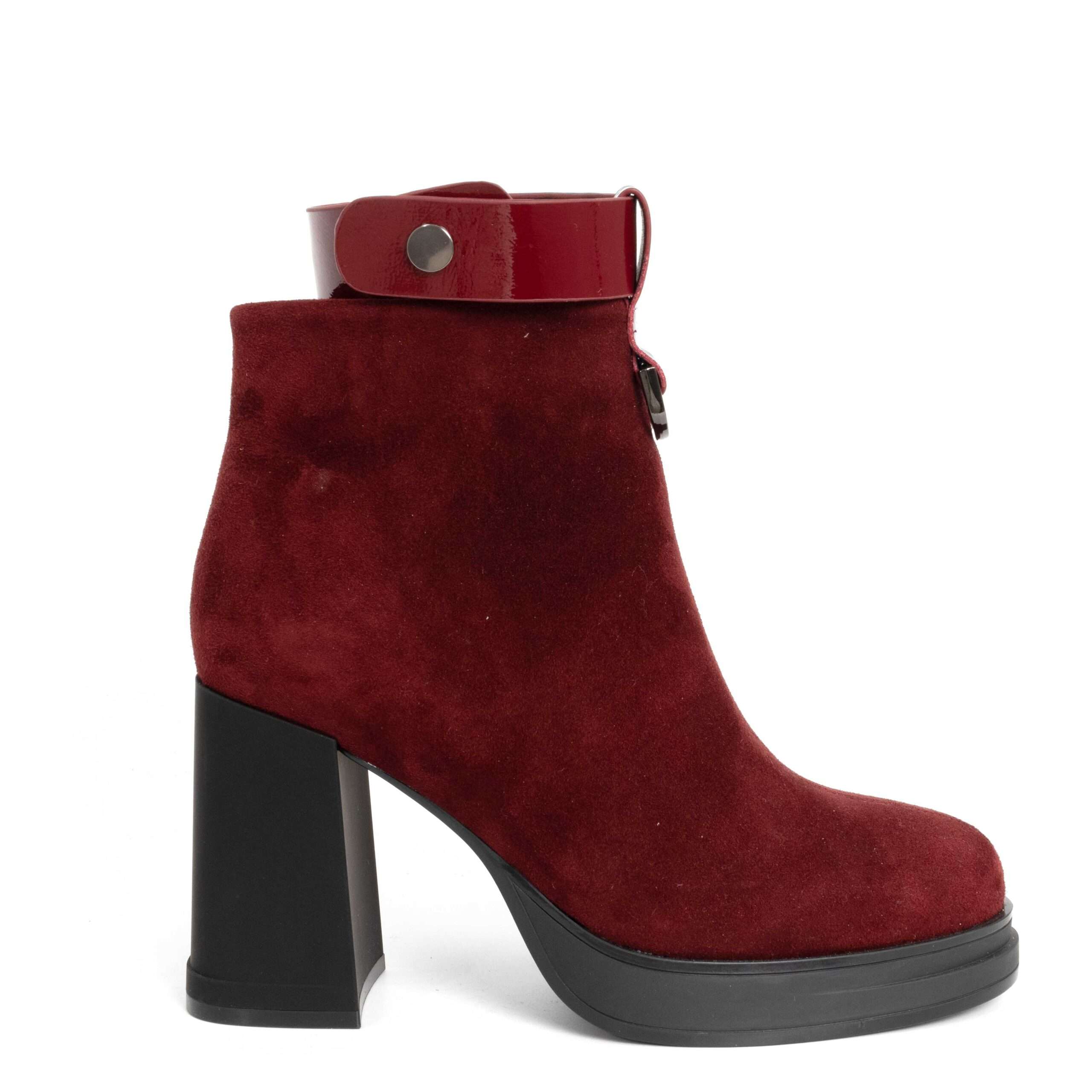 NEW Women Heeled boots with red cashmere leather