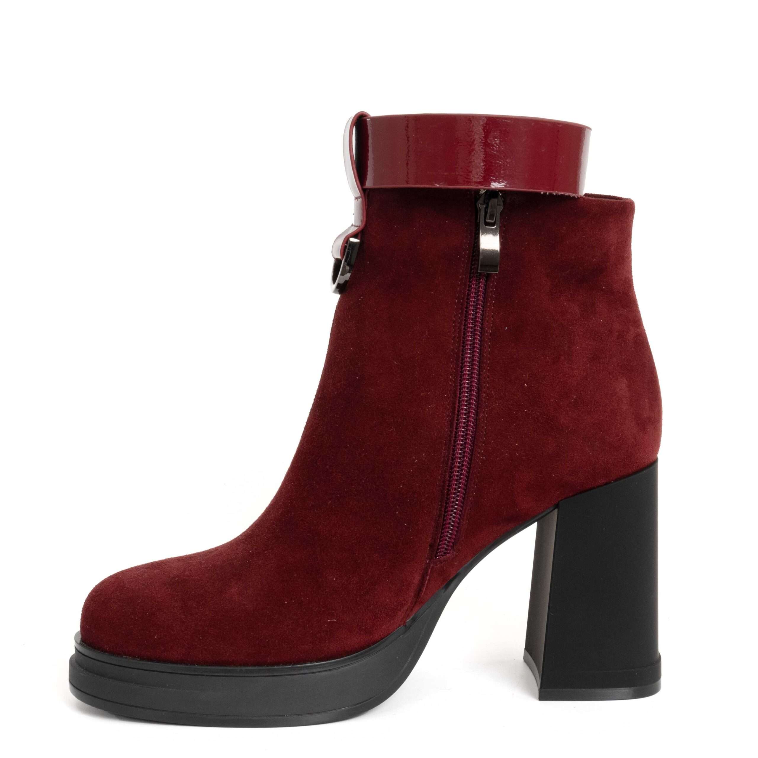 NEW Women Heeled boots with red cashmere leather