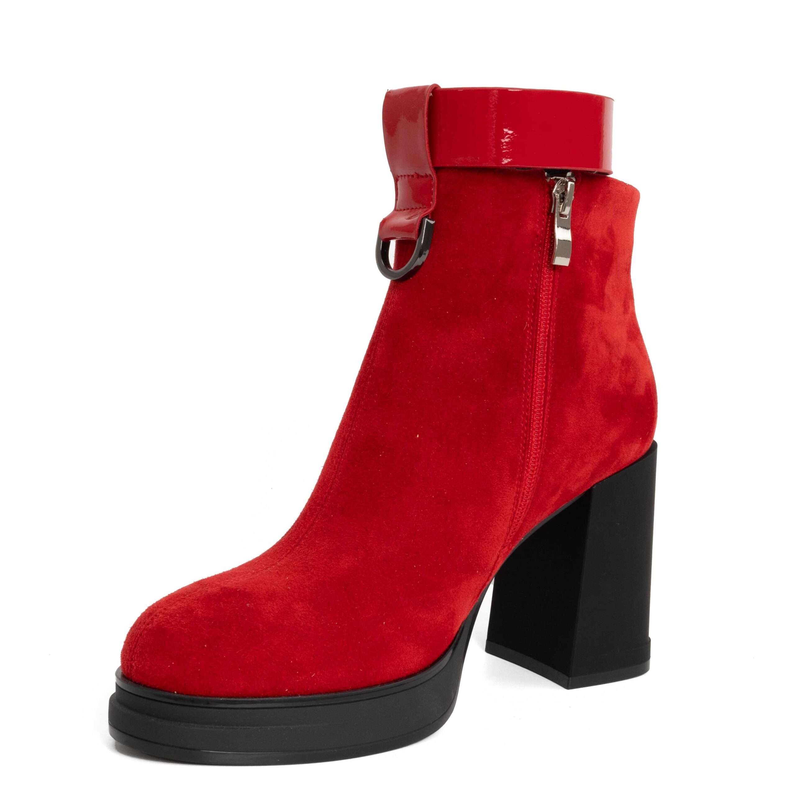 NEW Women Heeled boots with red cashmere leather
