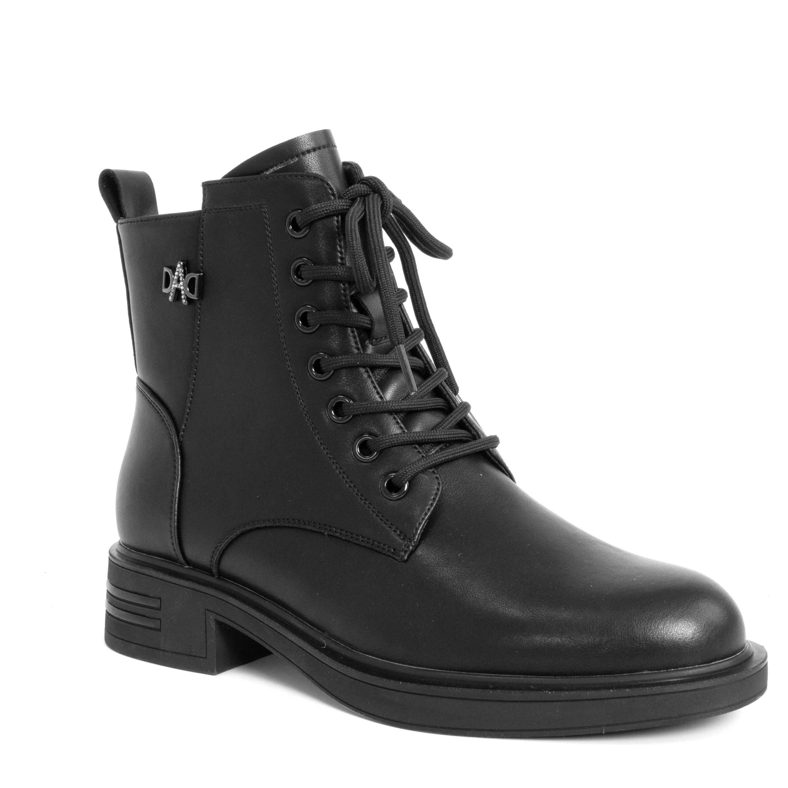 Step into elegance with black Microfiber leather Women Ankle and Work boots. Perfect for any occasion, these stylish shoes combine comfort effortlessly