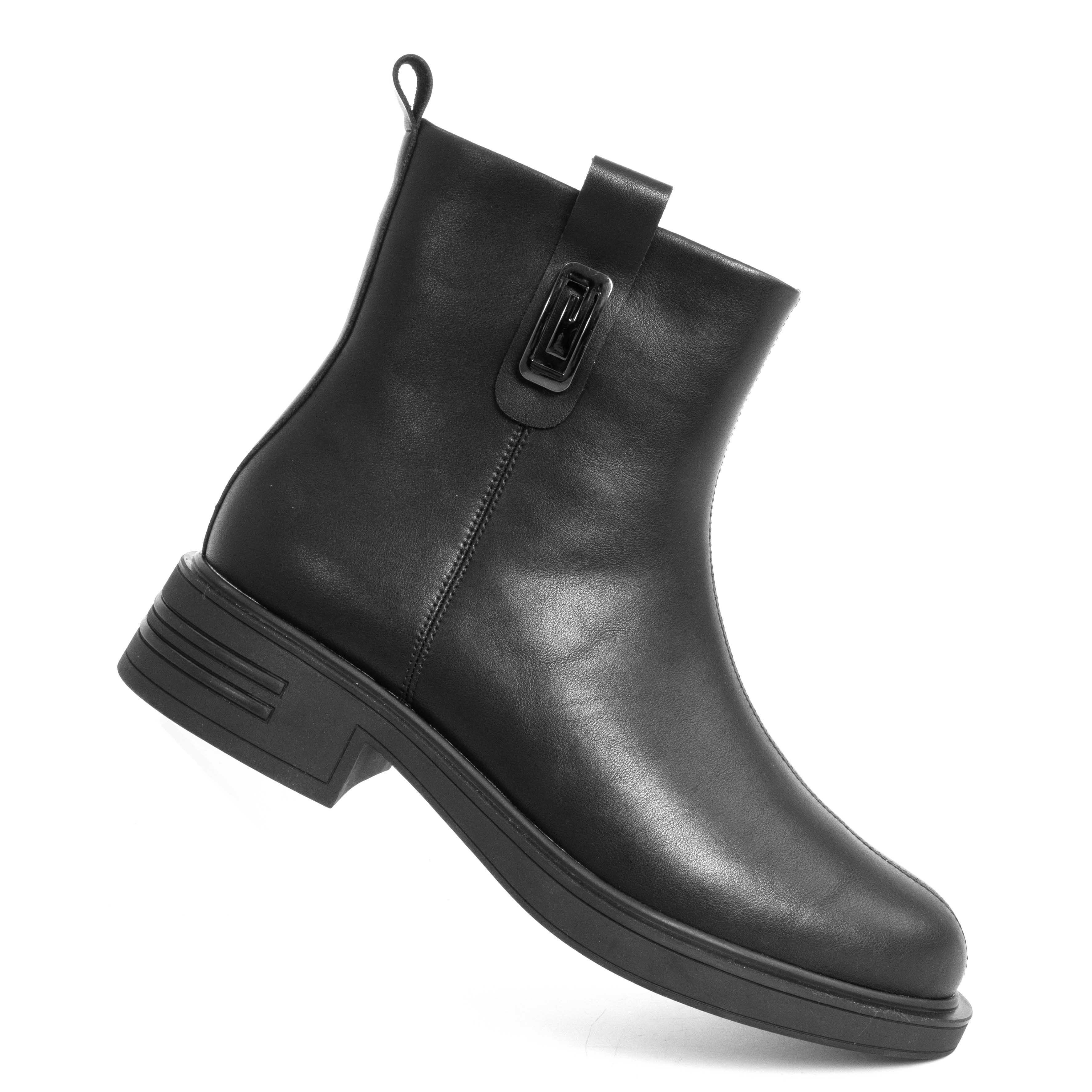 NEW RELEASE Women work boots Black Microfiber leather