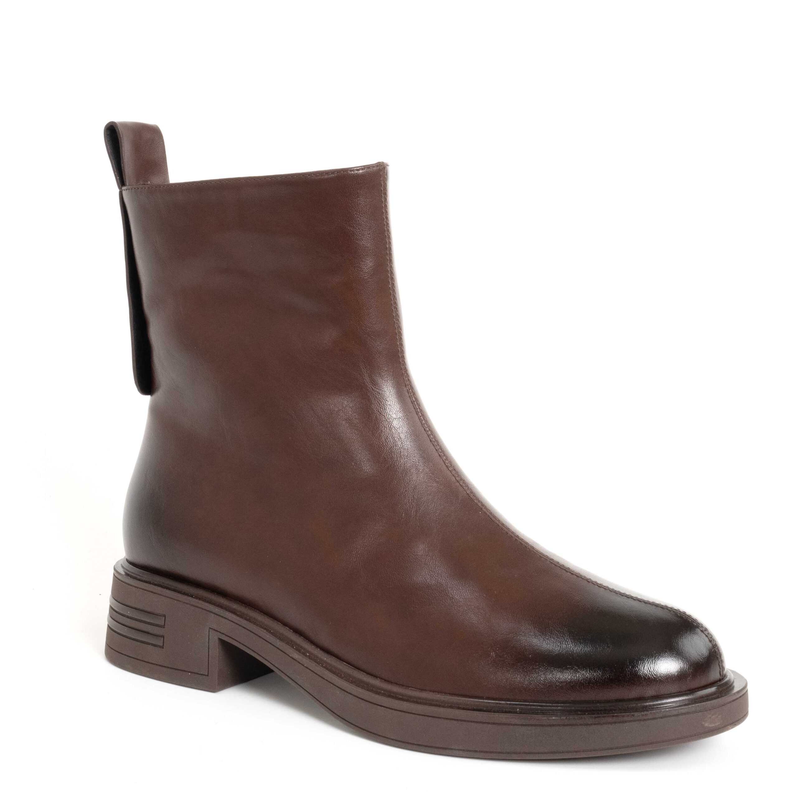 HOT SALES Women Work boots with Slip on and Brown Microfiber leather