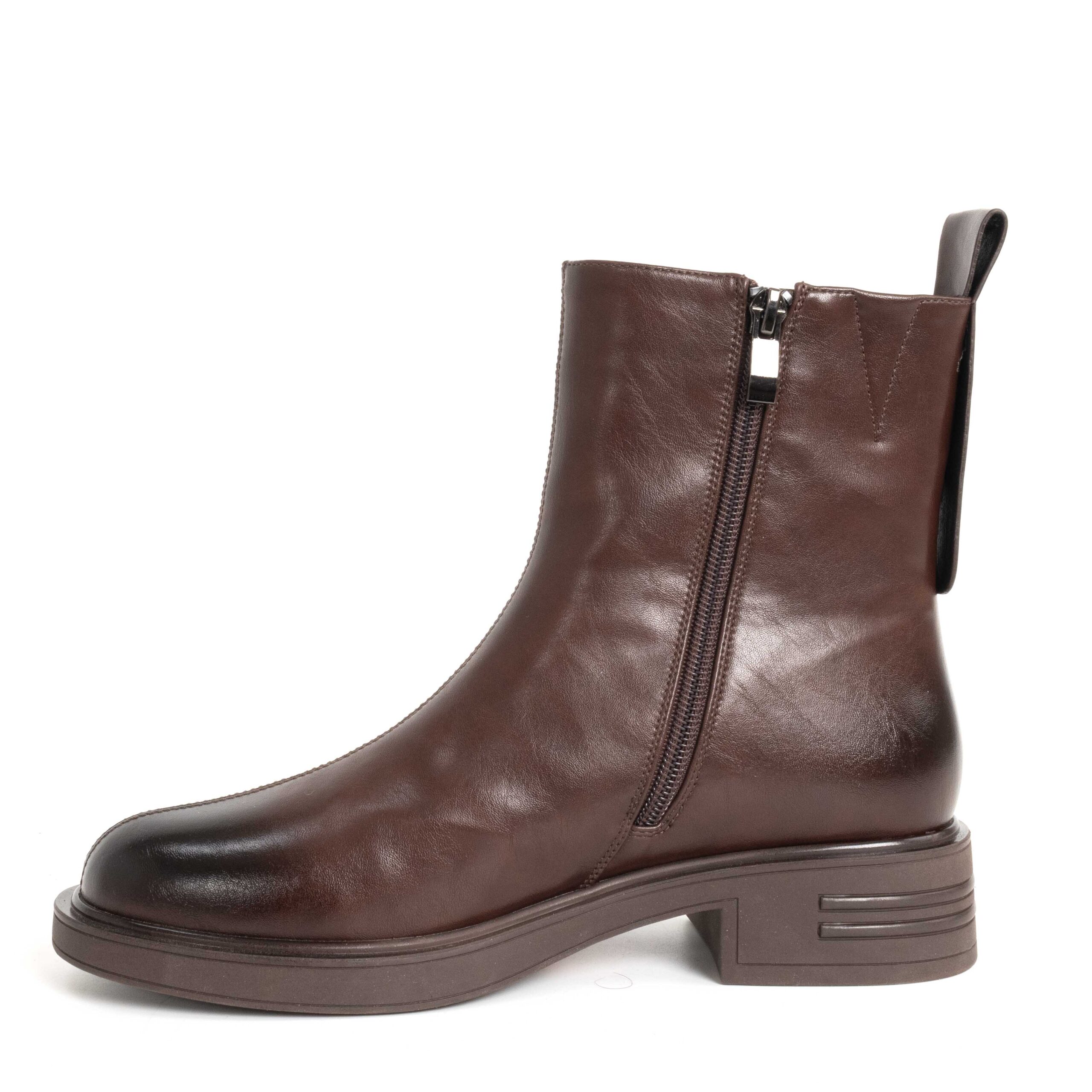 HOT SALES Women Work boots with Slip on and Brown Microfiber leather