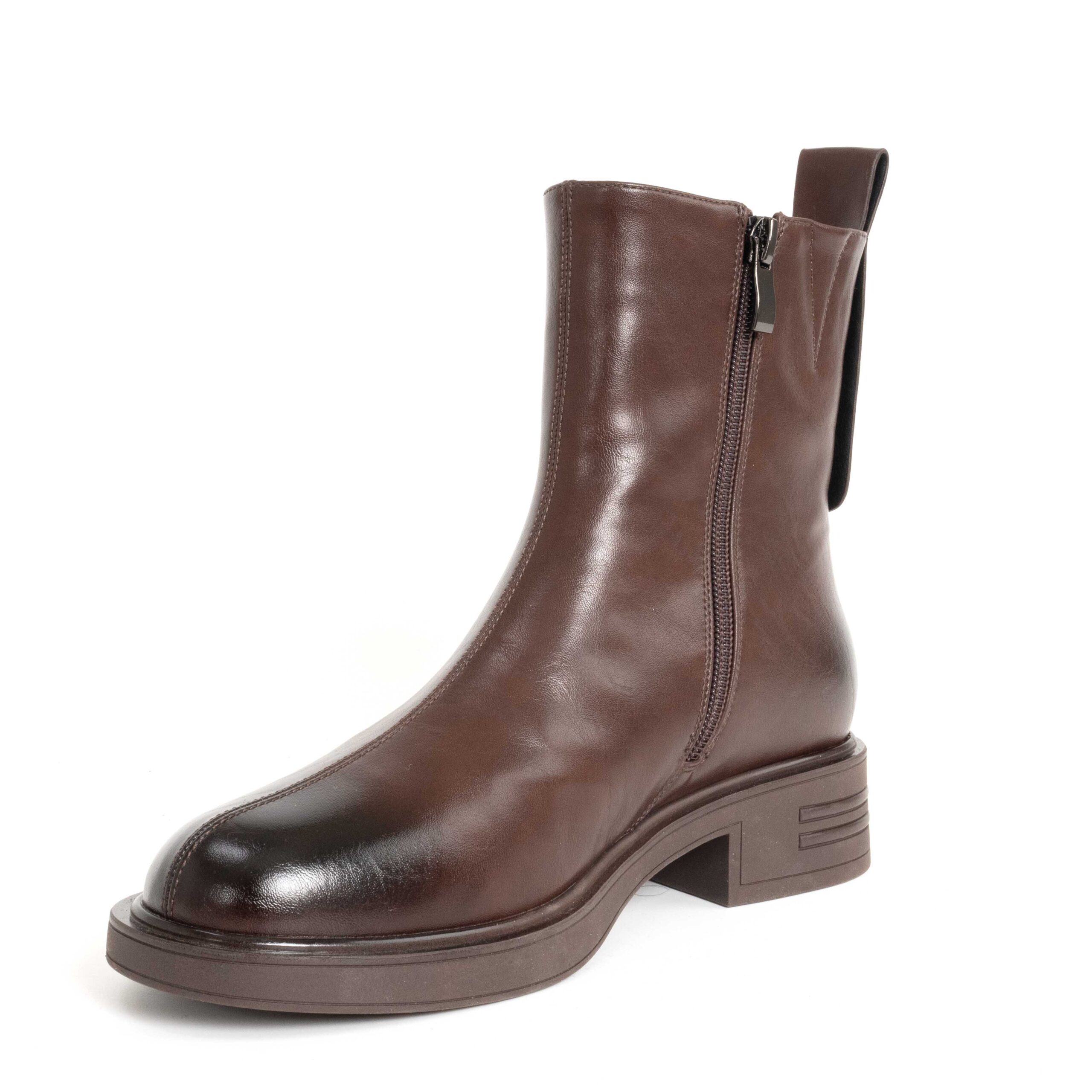 HOT SALES Women Work boots with Slip on and Brown Microfiber leather