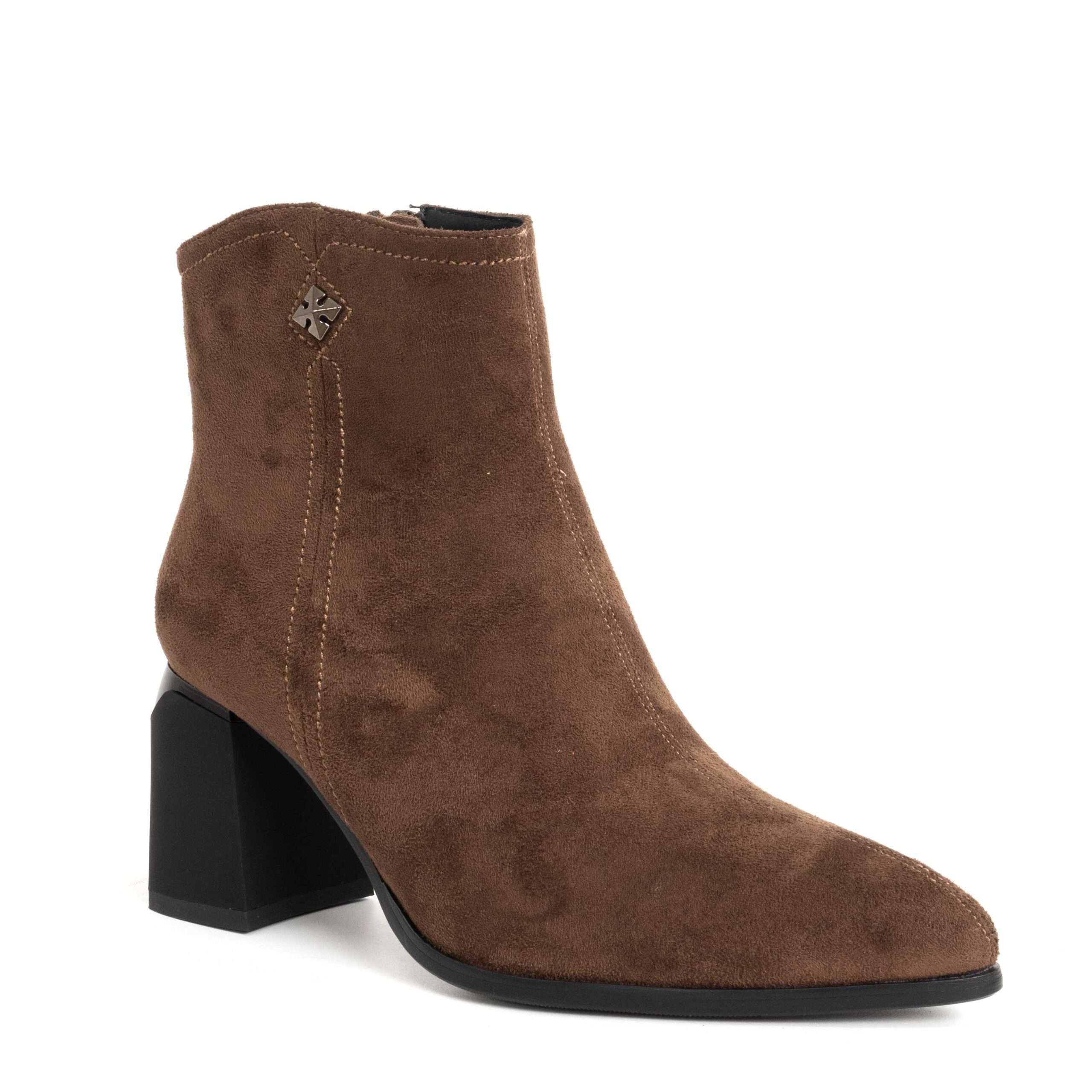 BEST SALE Women heeled boots with Brown Cashmere leather