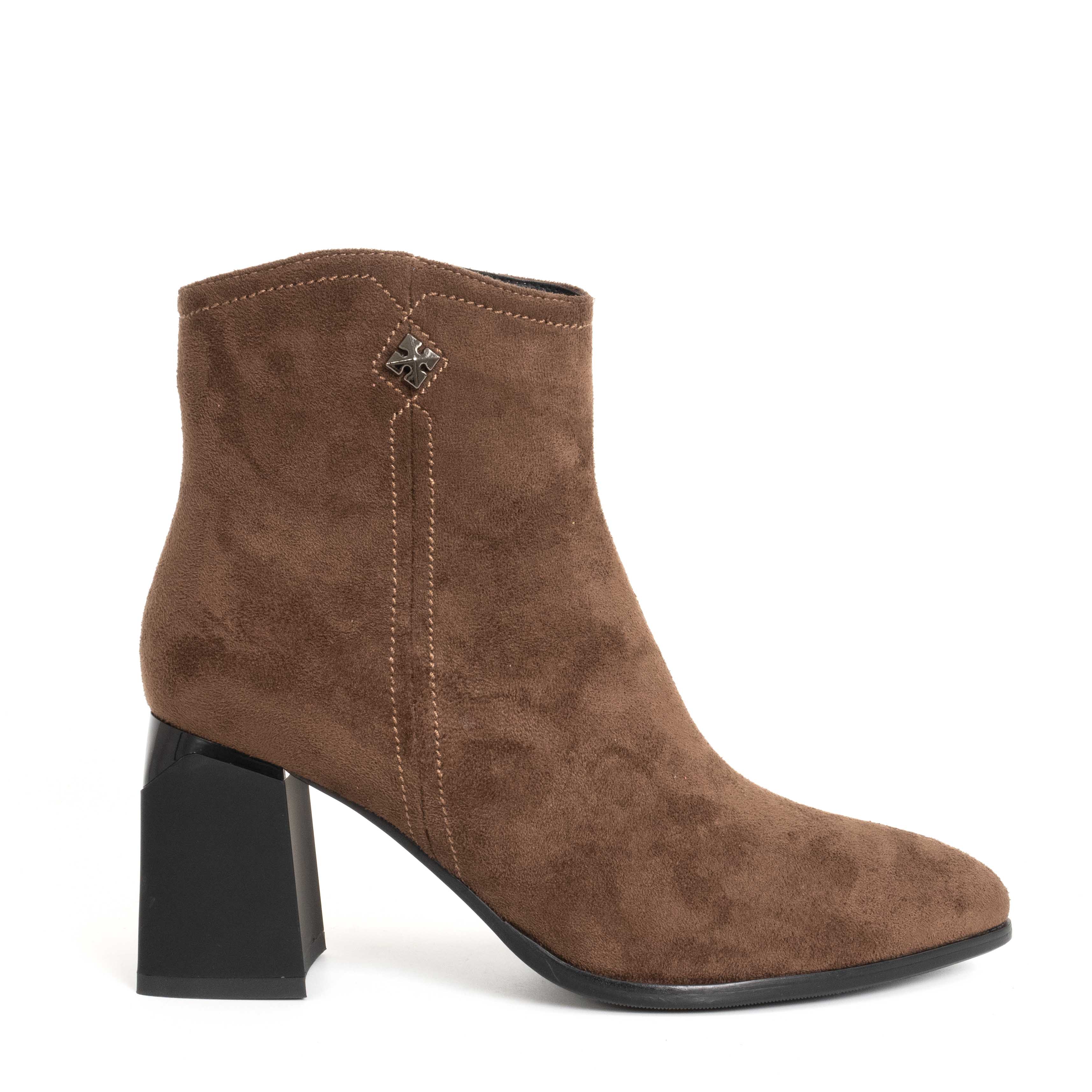 BEST SALE Women heeled boots with Brown Cashmere leather
