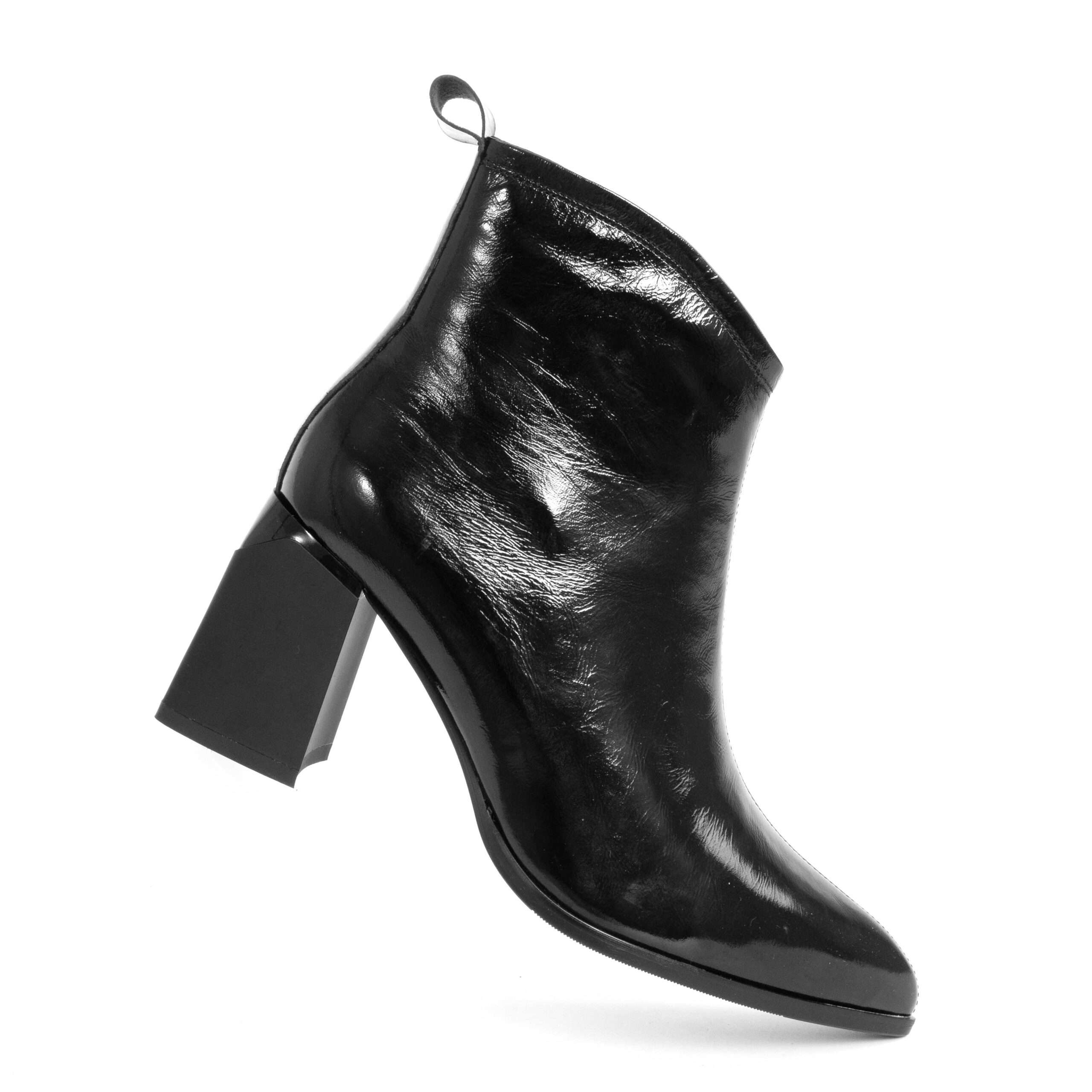 HOT SALE Women heeled boots with Black patent leather