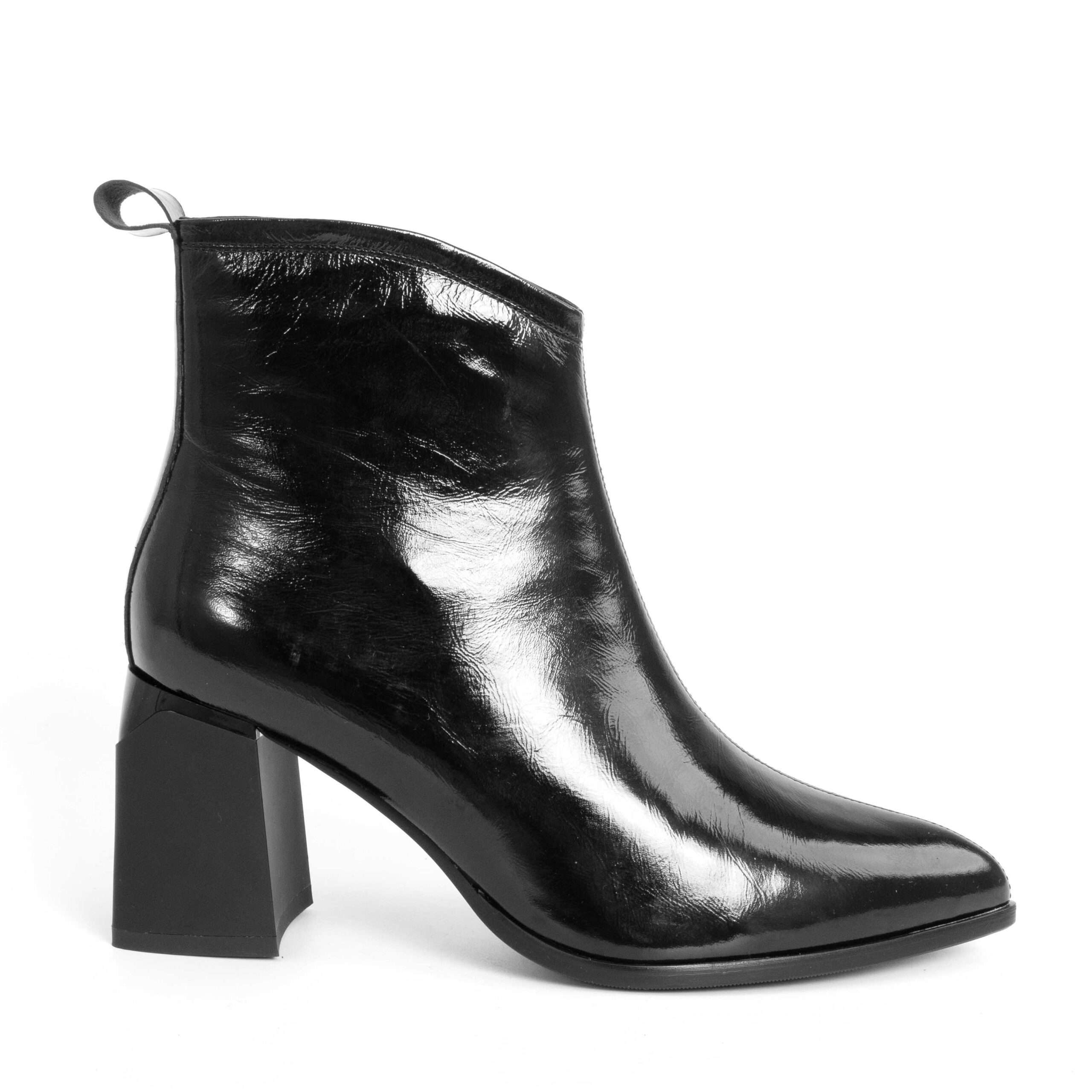 HOT SALE Women heeled boots with Black patent leather