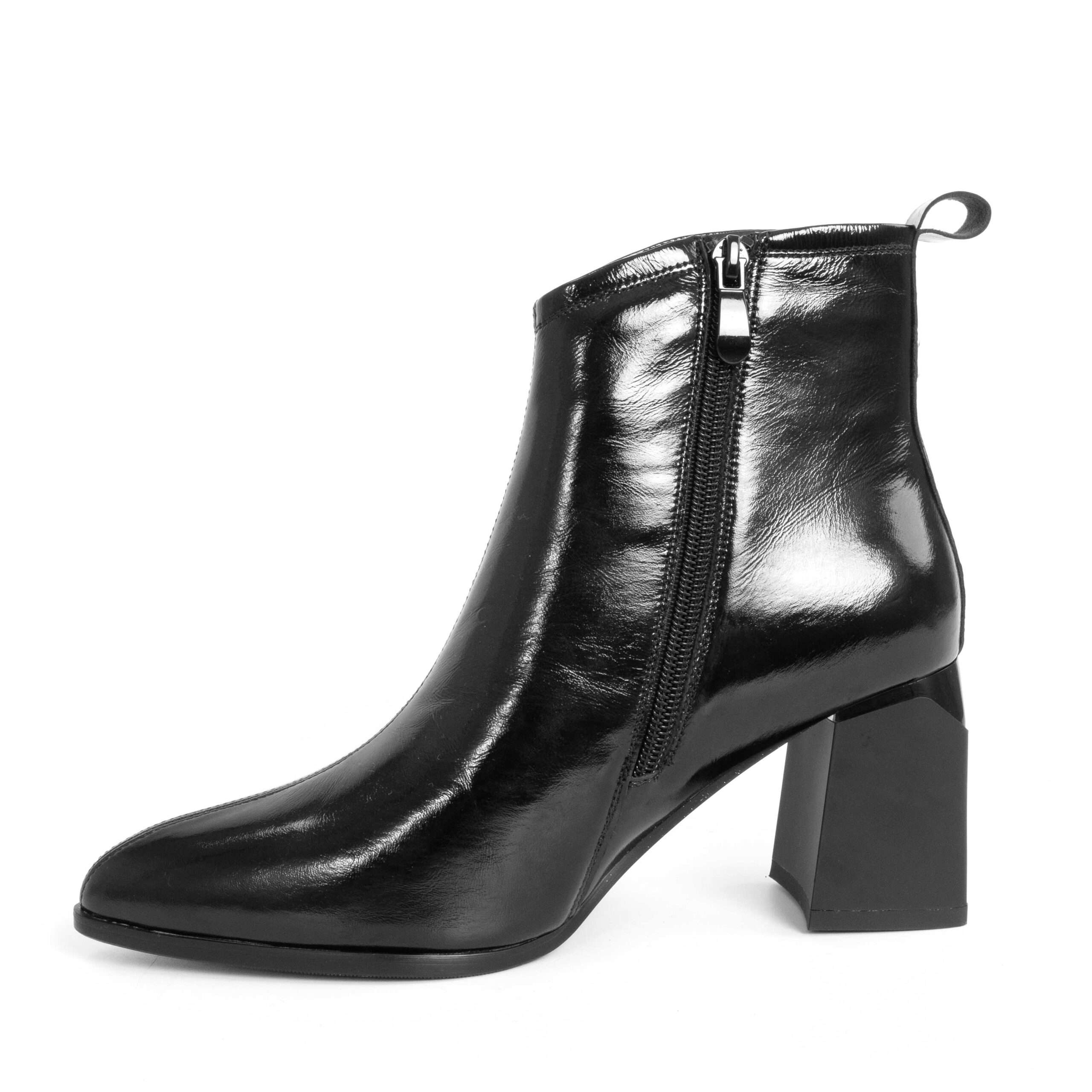 HOT SALE Women heeled boots with Black patent leather