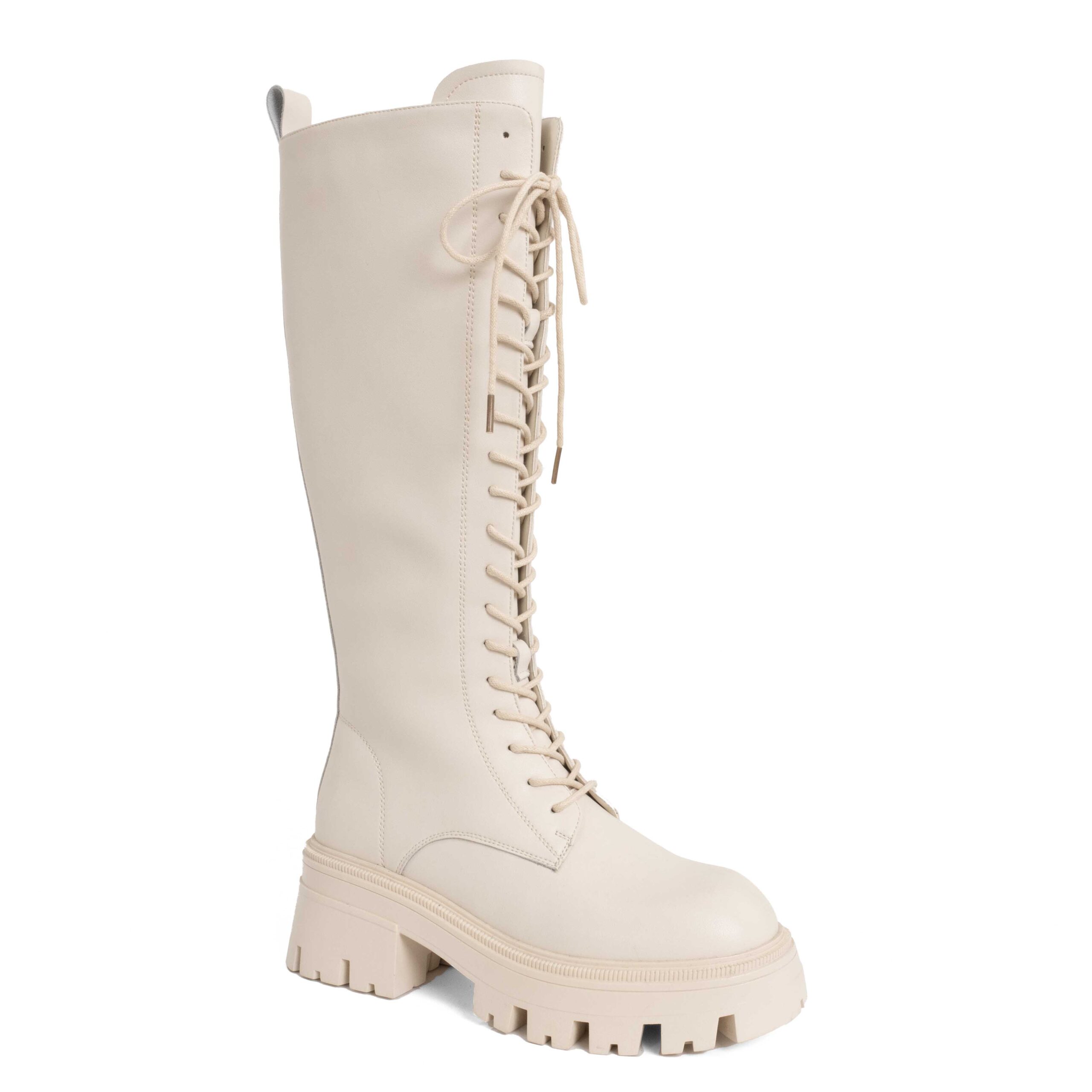 Classic knee high boots for women with PU leather