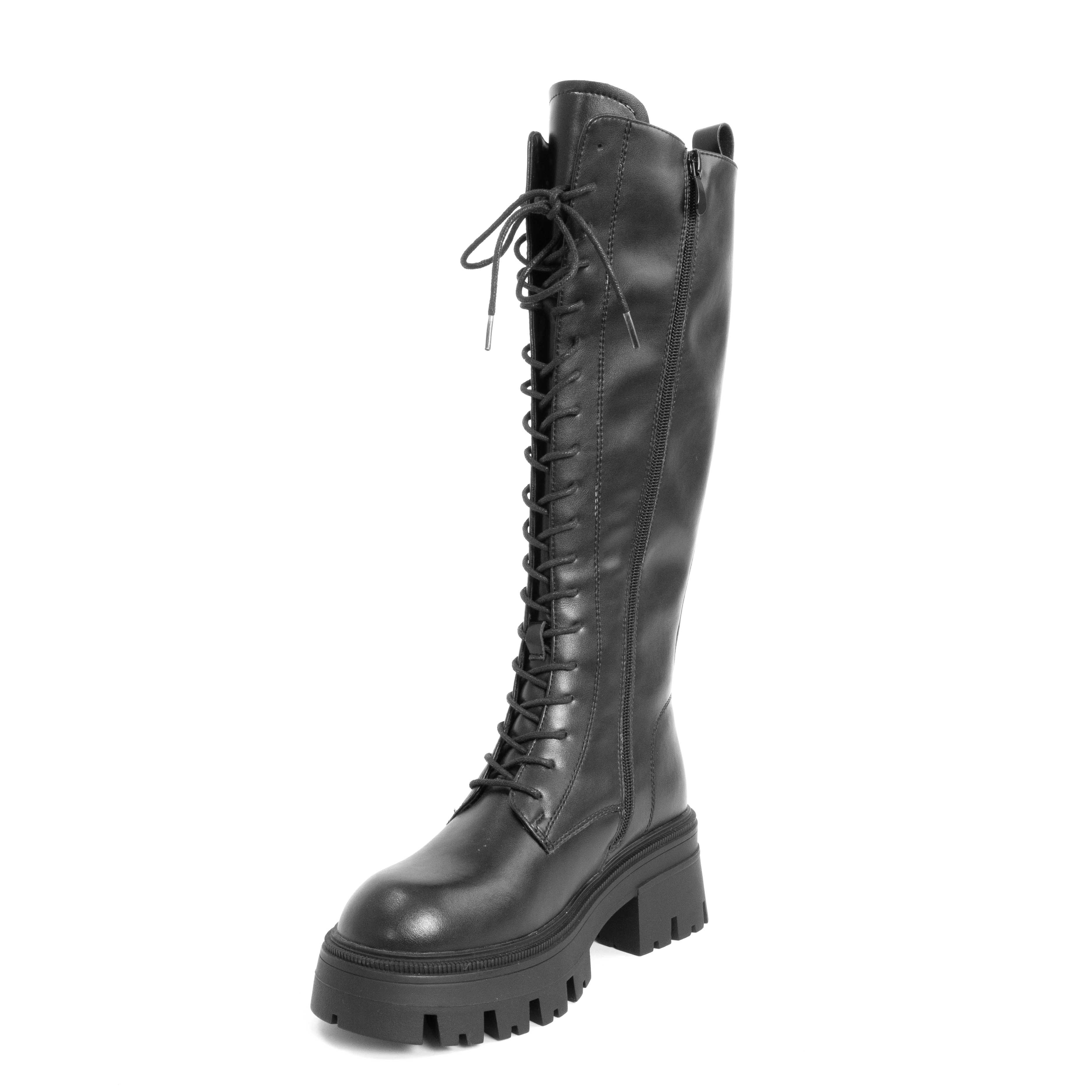 Classic knee high boots for women with PU leather