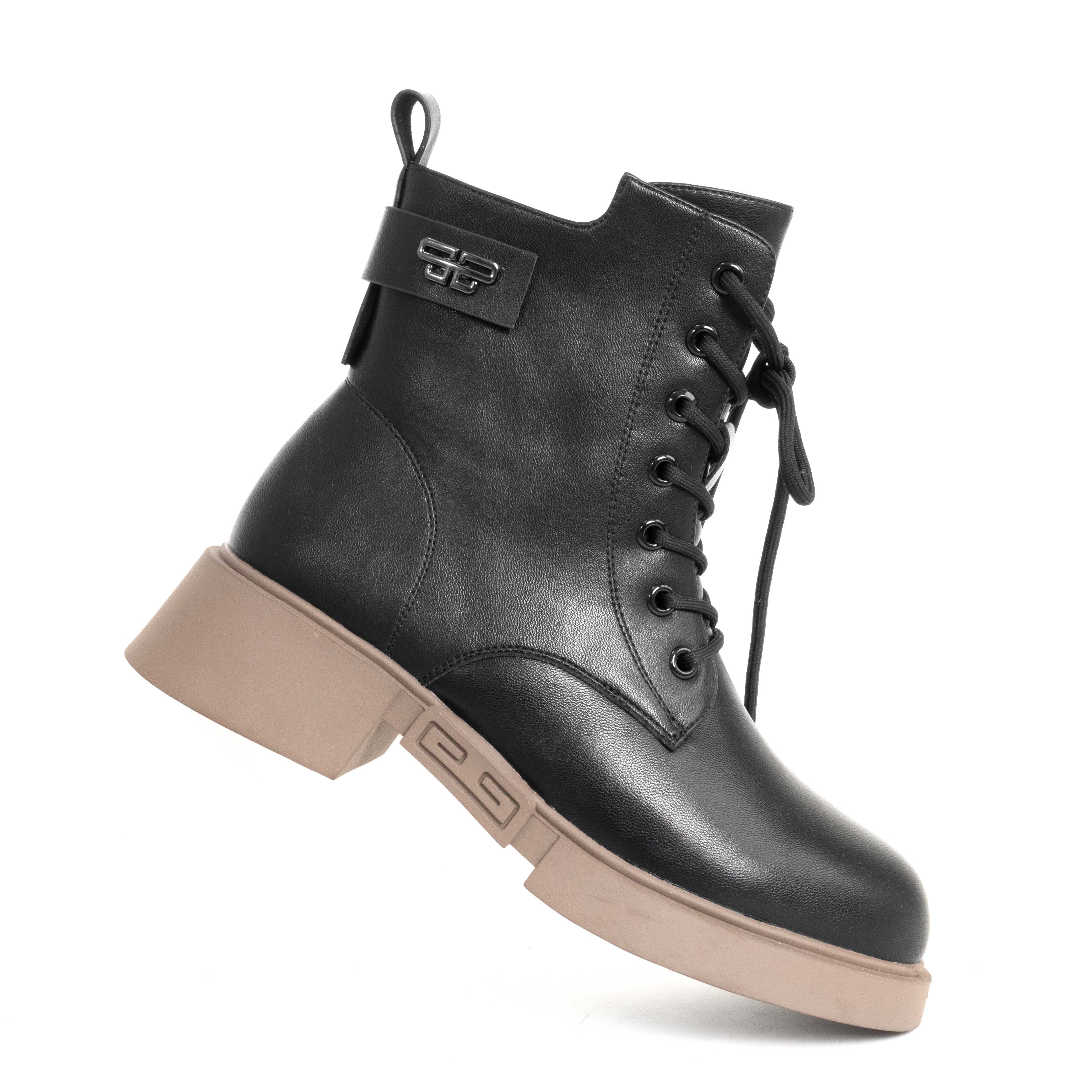 Step into elegance with black Microfiber leather Women Ankle and Work boots. Perfect for any occasion, these stylish shoes combine comfort effortlessly