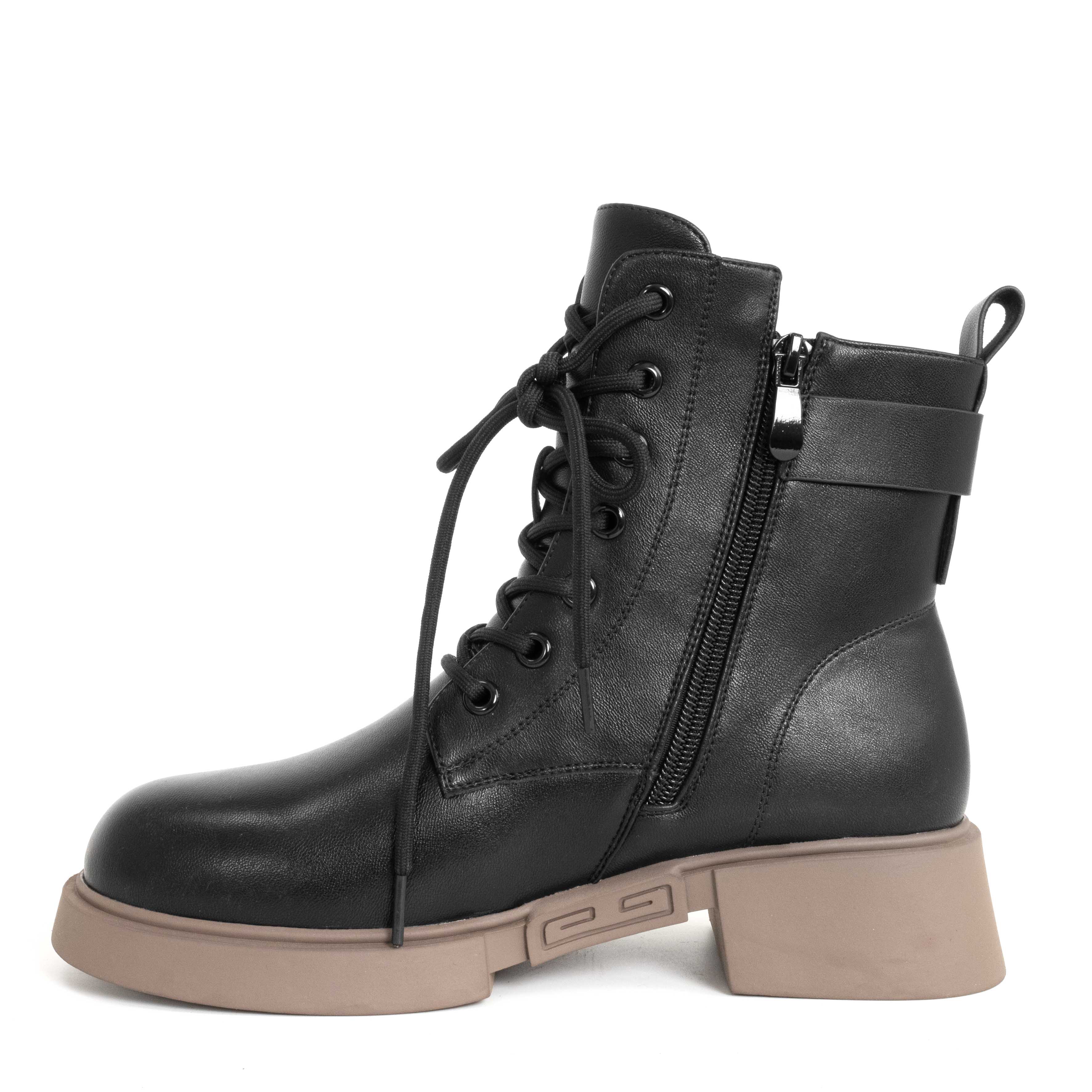 Step into elegance with black Microfiber leather Women Ankle and Work boots. Perfect for any occasion, these stylish shoes combine comfort effortlessly