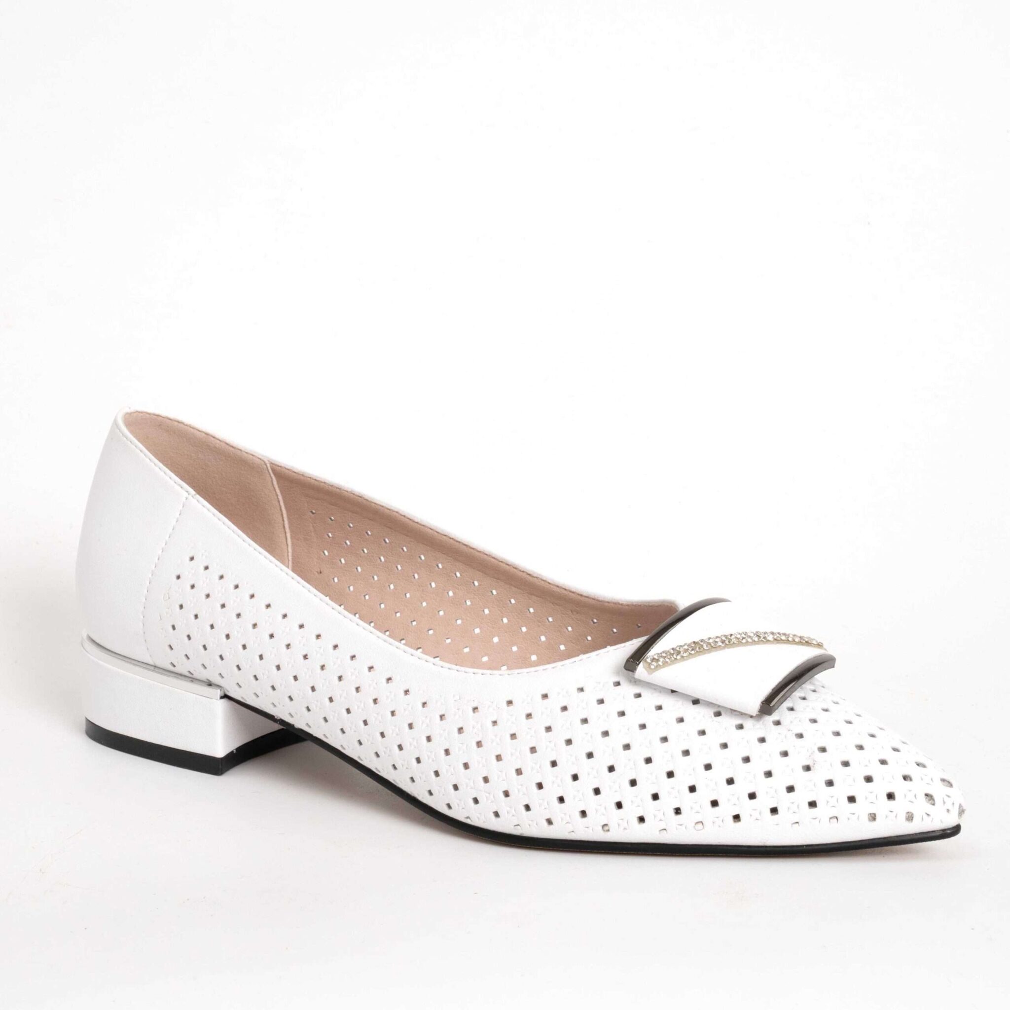 NEW Women high heel pumps with White microfiber action leather