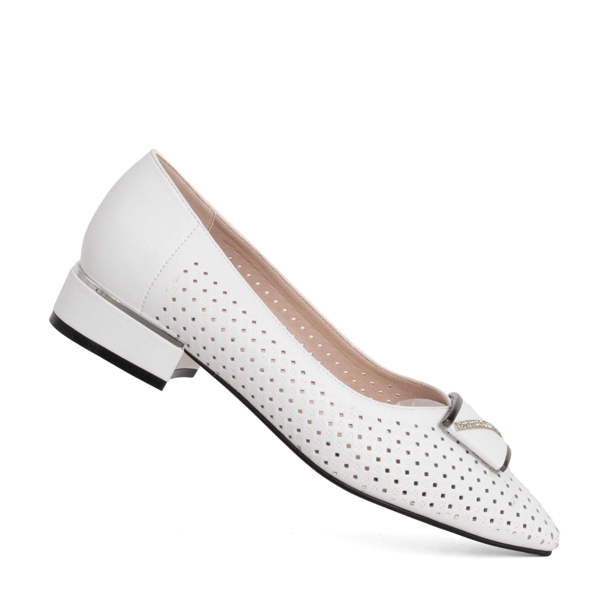 NEW Women high heel pumps with White microfiber action leather