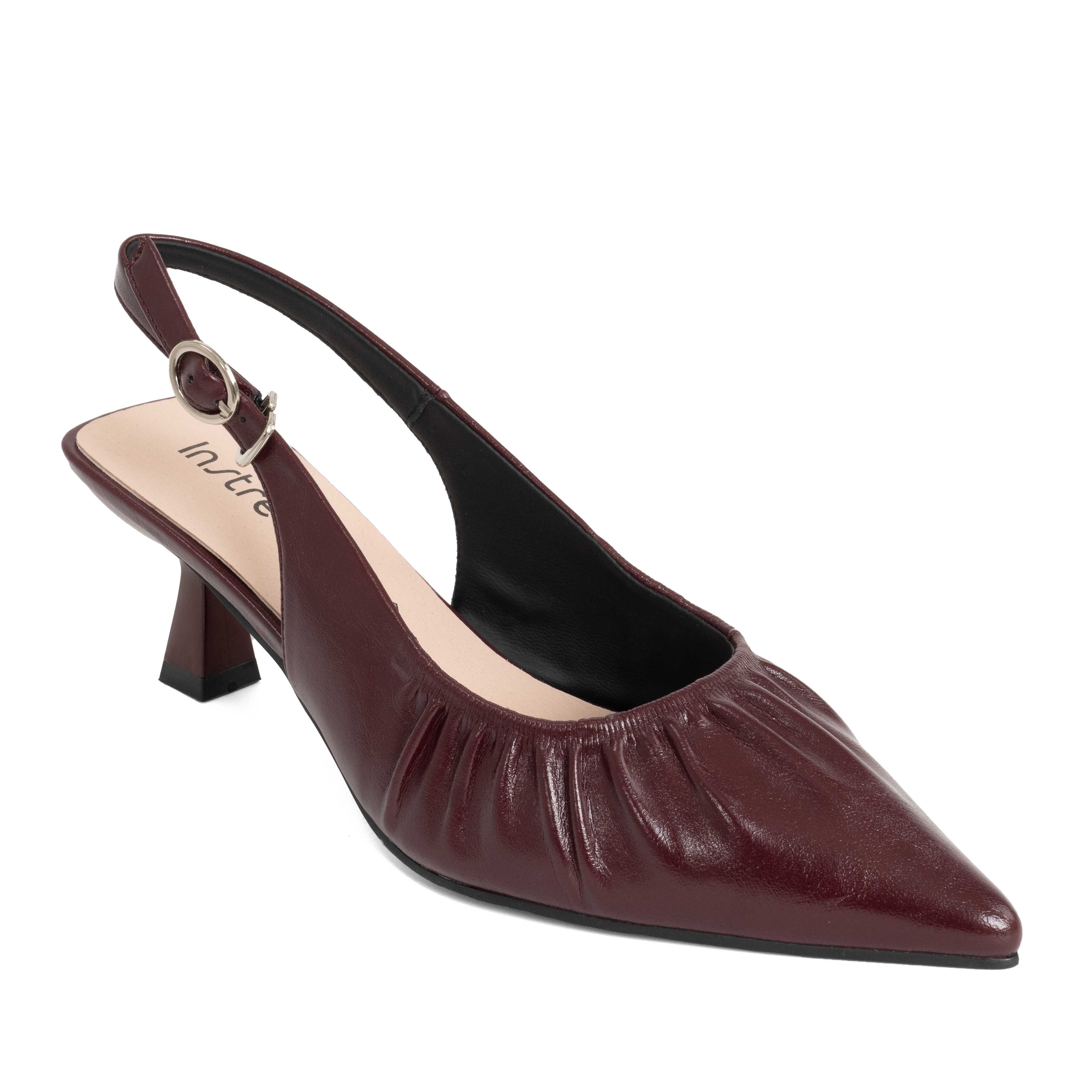 NEW Women high heel pumps with burgundy PU leather