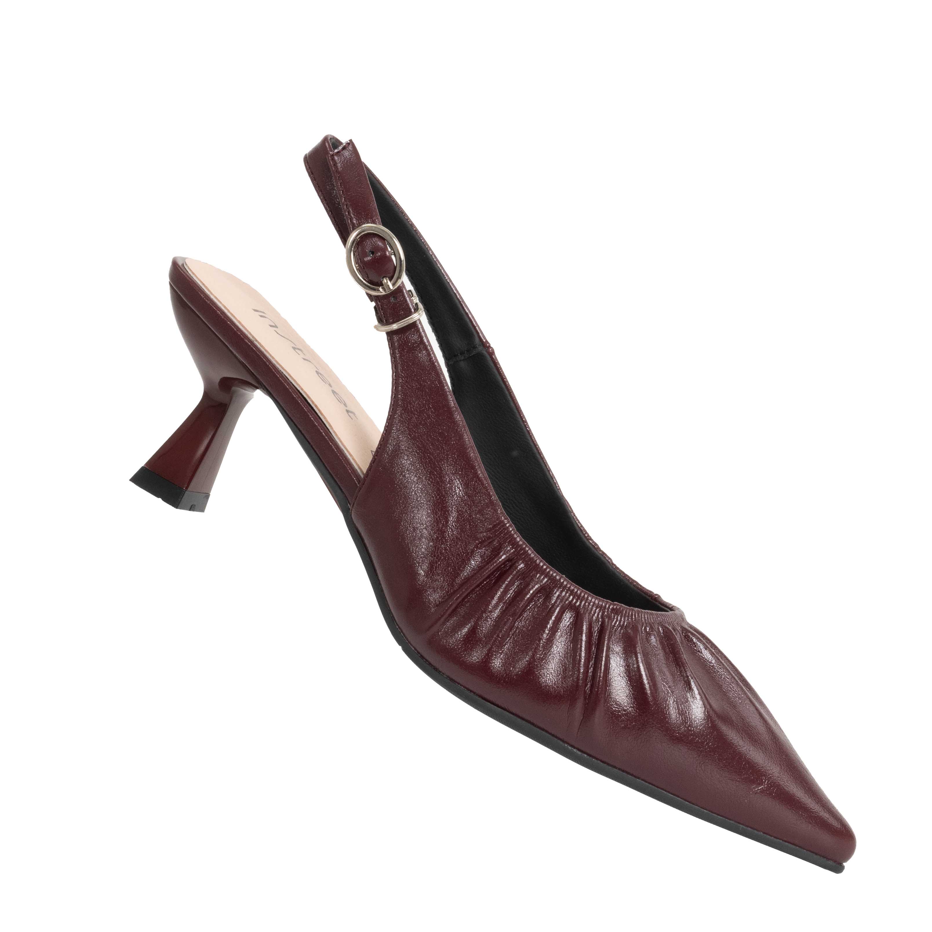 NEW Women high heel pumps with burgundy PU leather